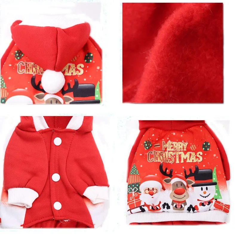 Christmas Santa Deer Snowman Thin Lining Winter Hoodie