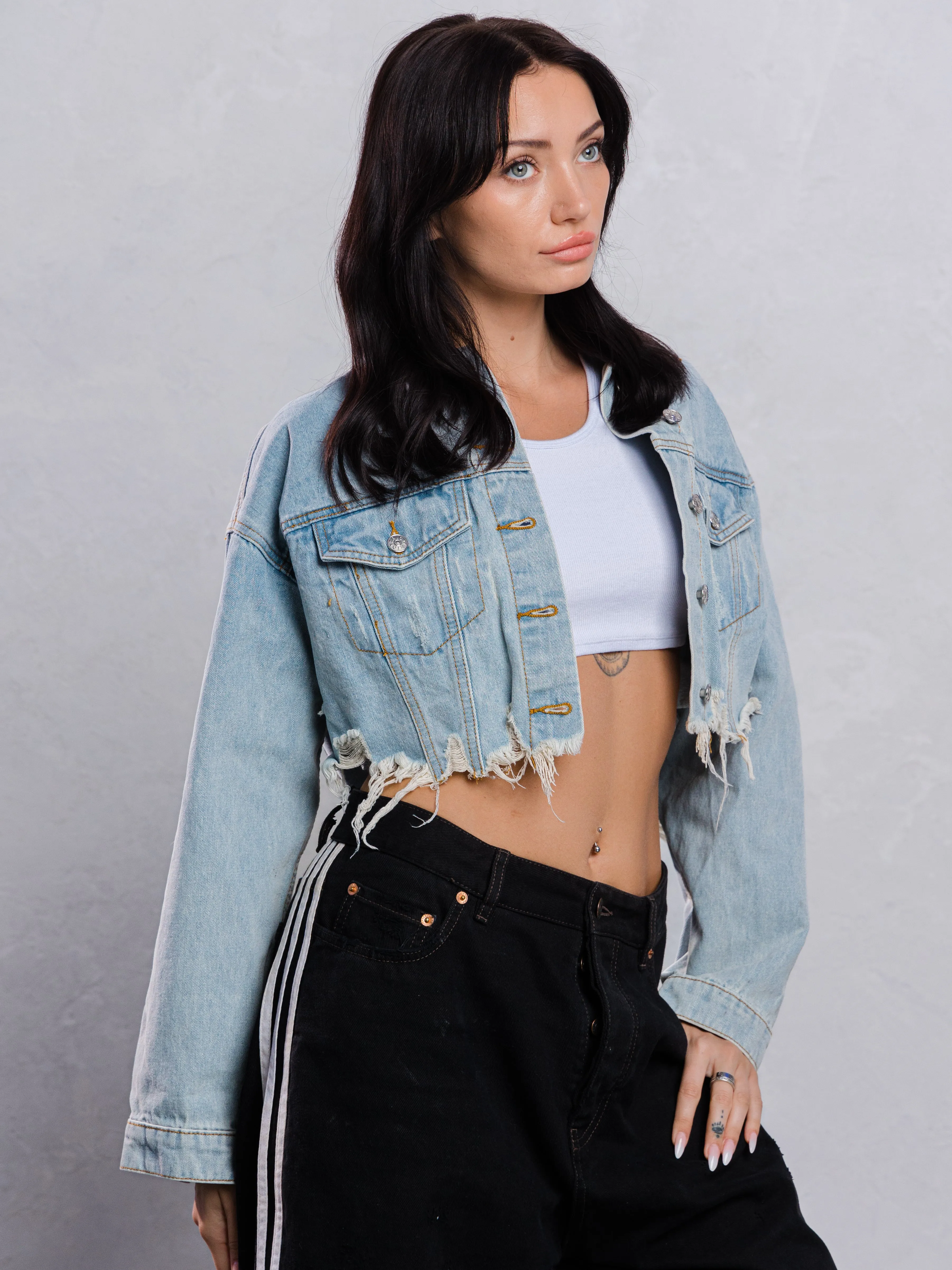 COME AS YOU ARE Crop Denim Jacket