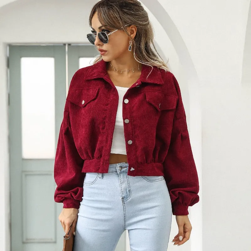 Corduroy Cropped Jacket