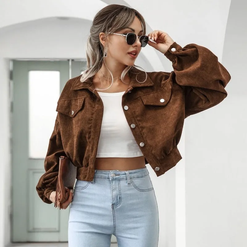 Corduroy Cropped Jacket