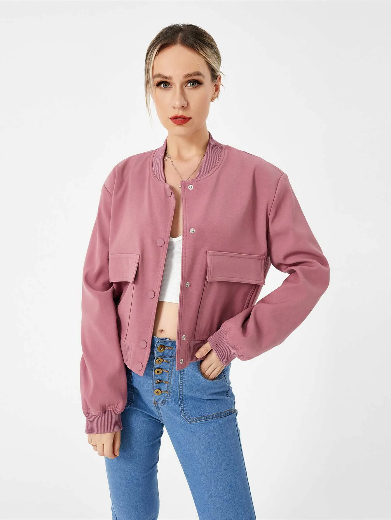 Cropped Bomber Jacket