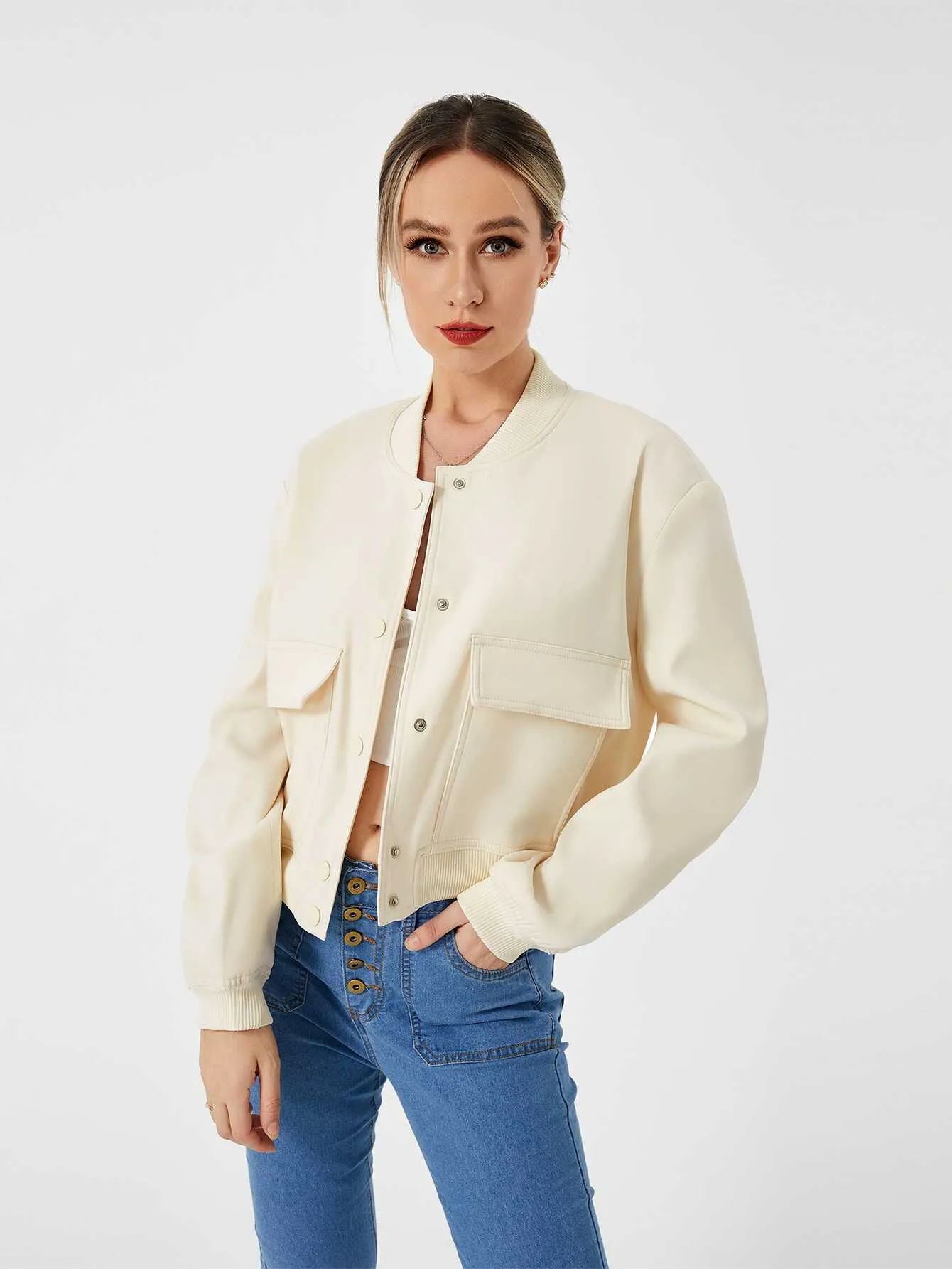 Cropped Bomber Jacket