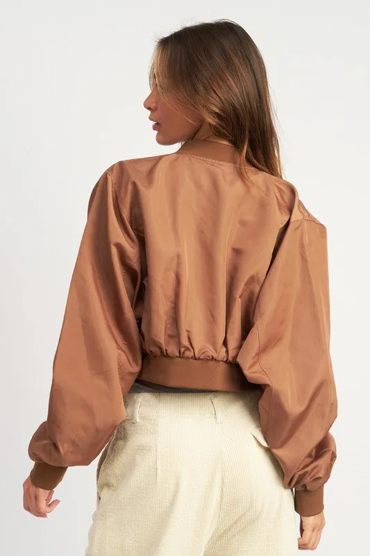 Cropped Bomber Jacket