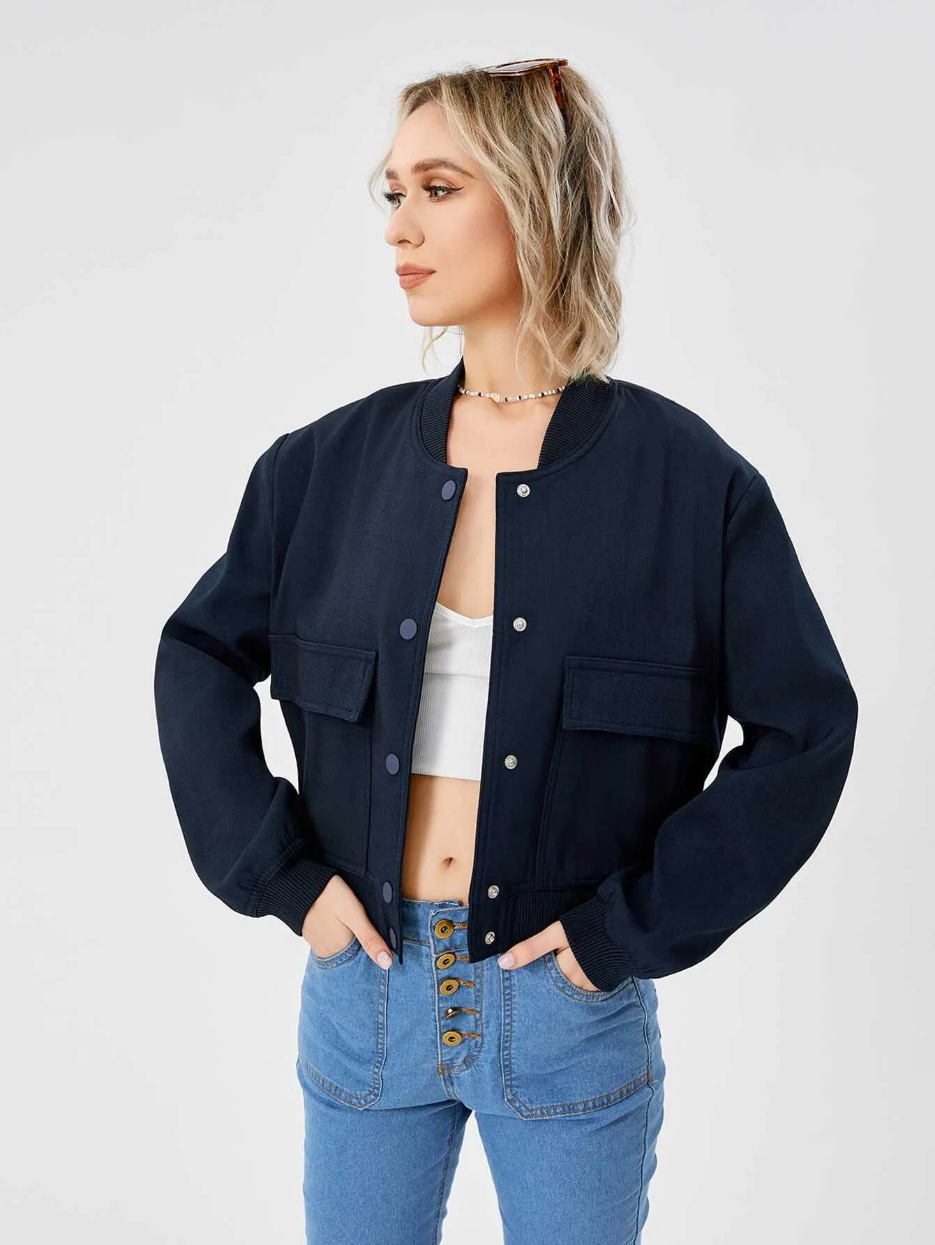 Cropped Bomber Jacket