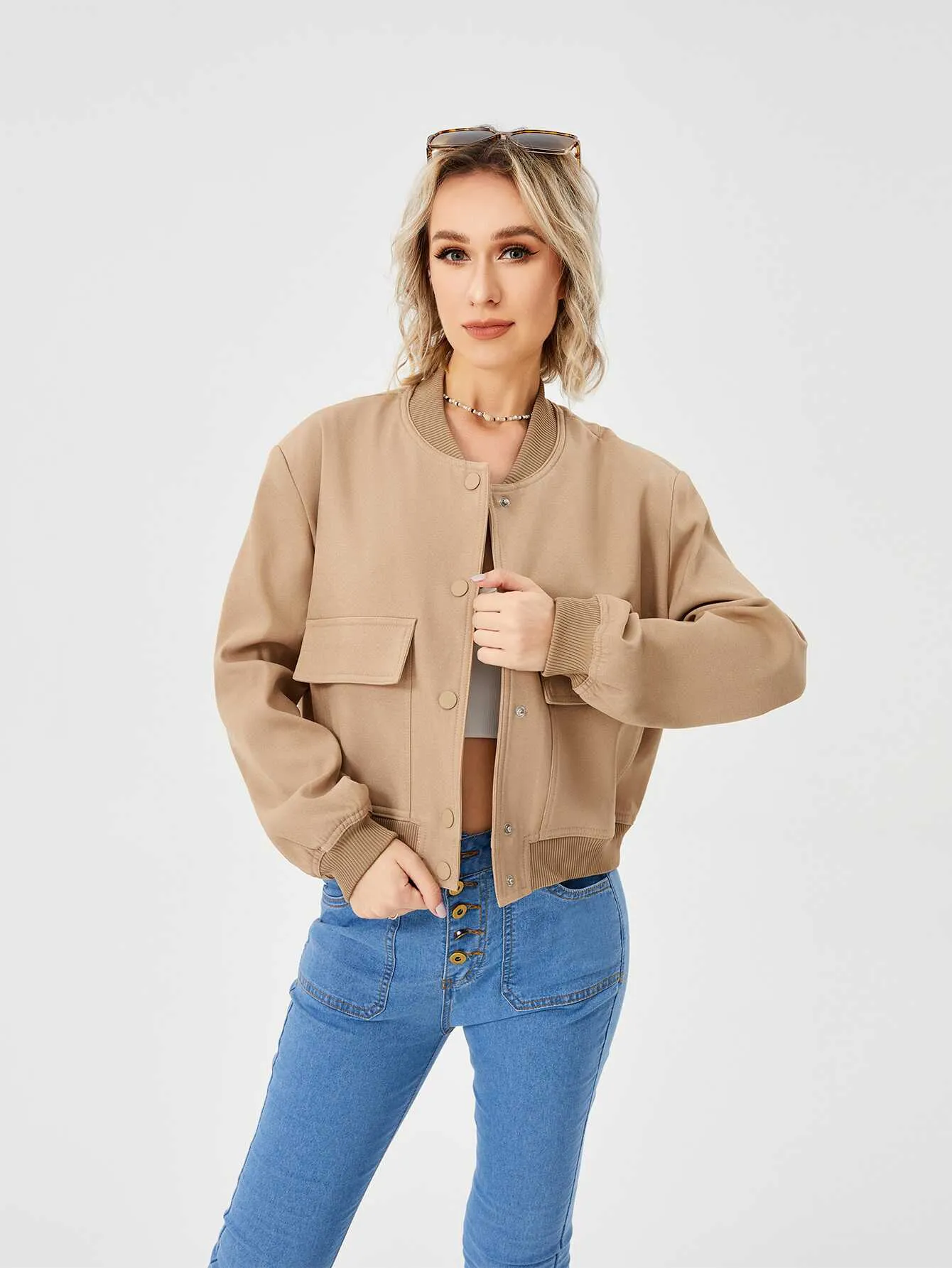 Cropped Bomber Jacket