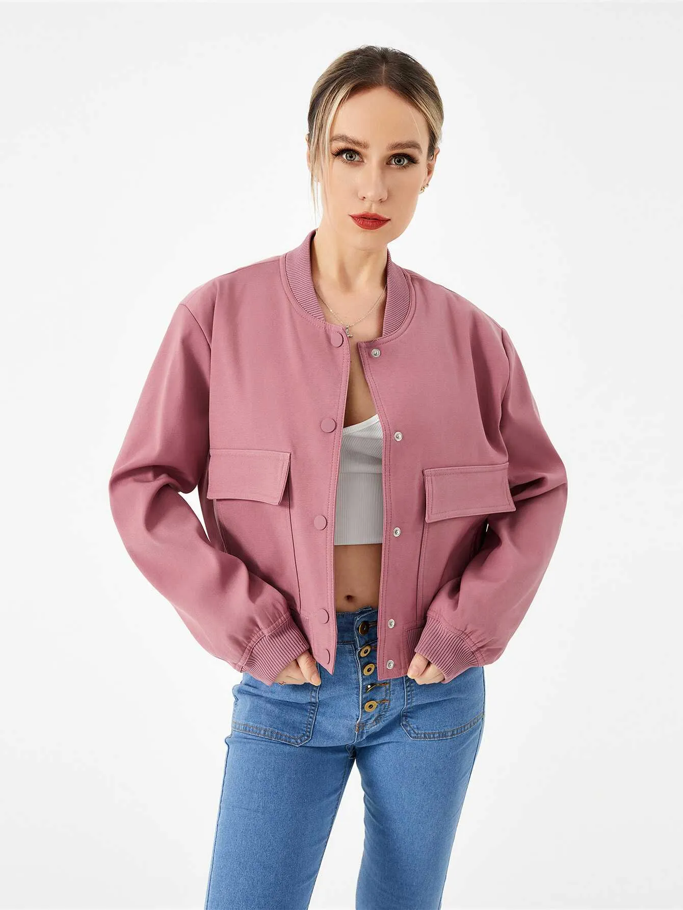 Cropped Bomber Jacket