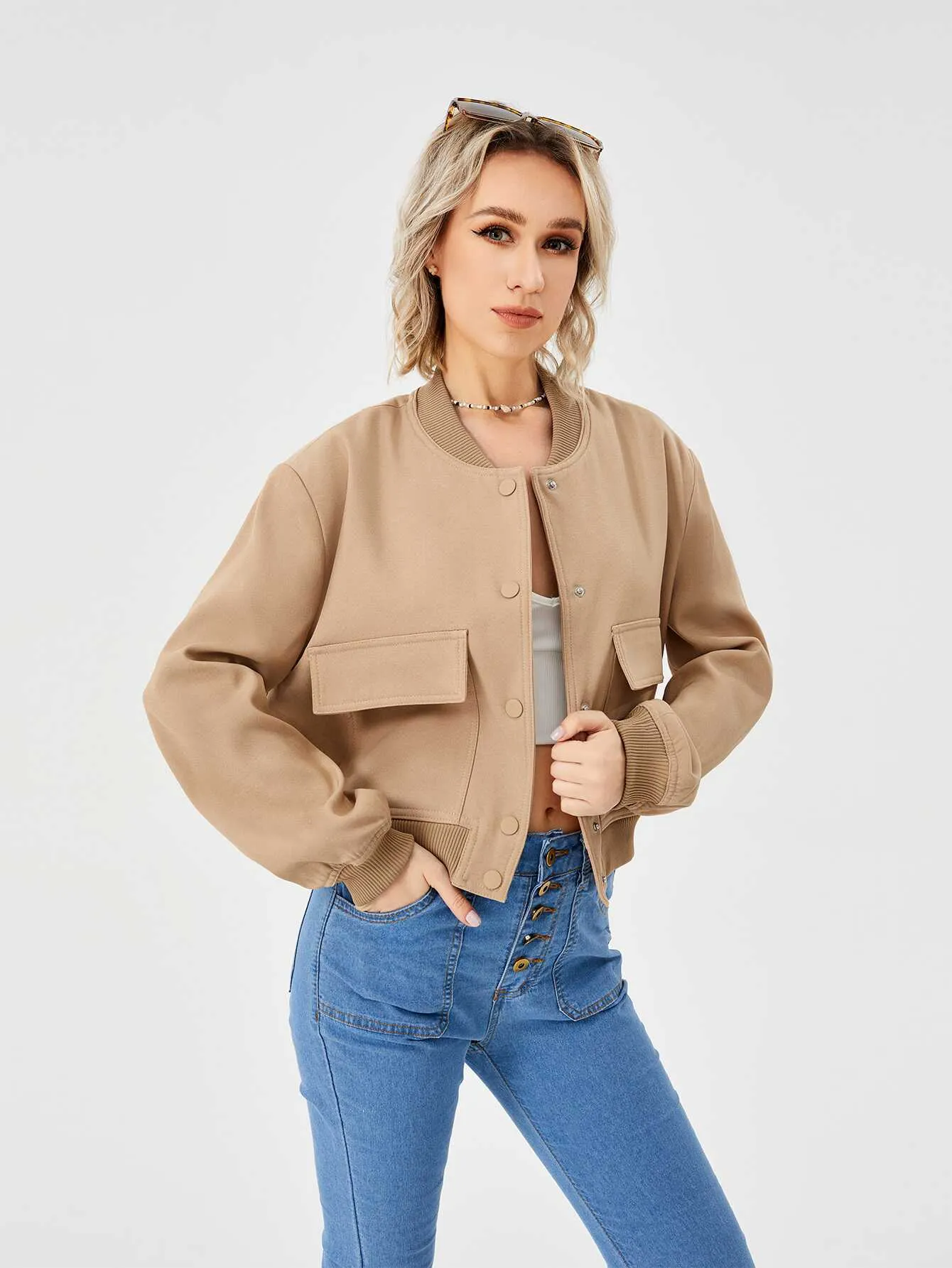 Cropped Bomber Jacket