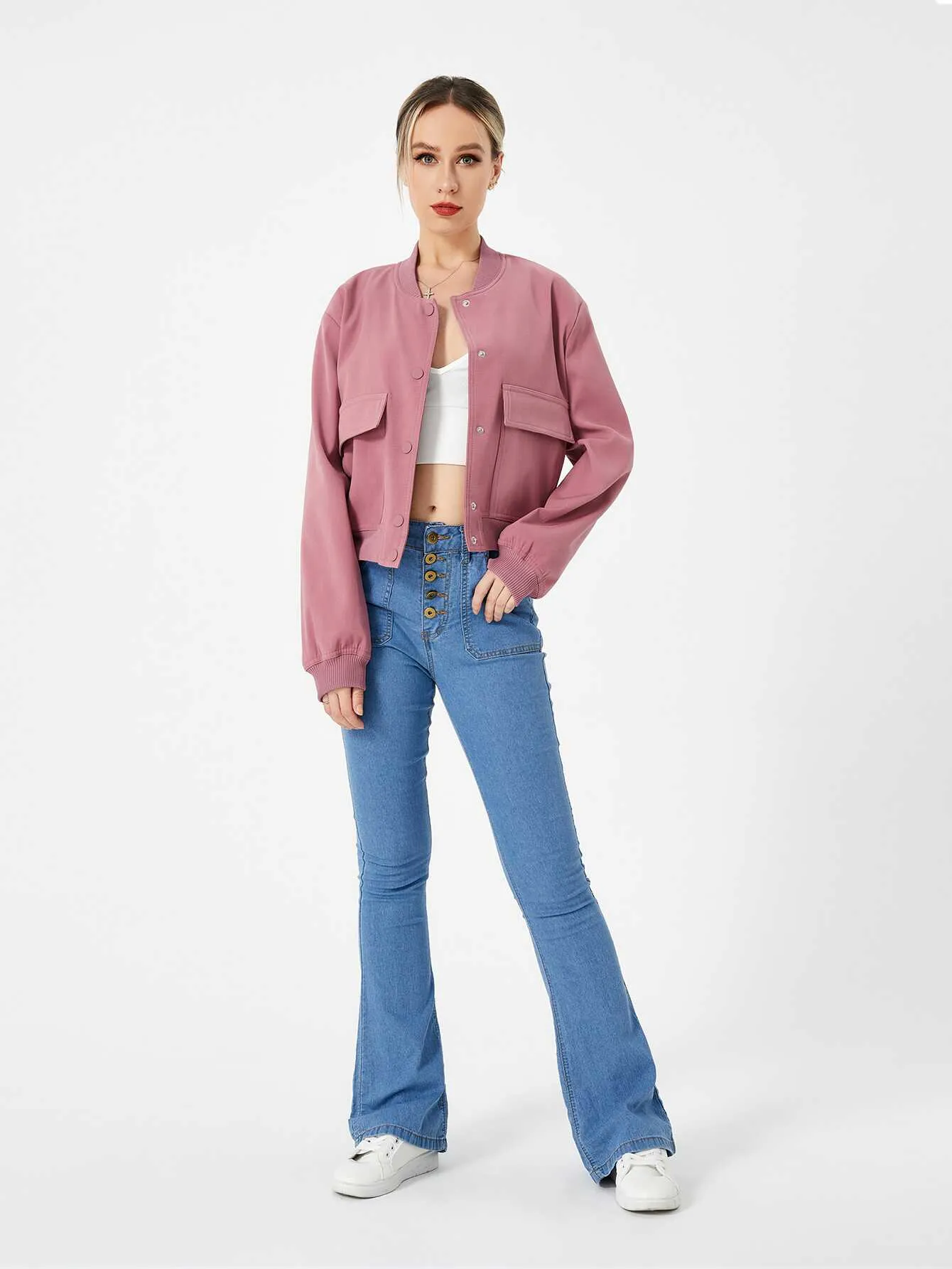 Cropped Bomber Jacket