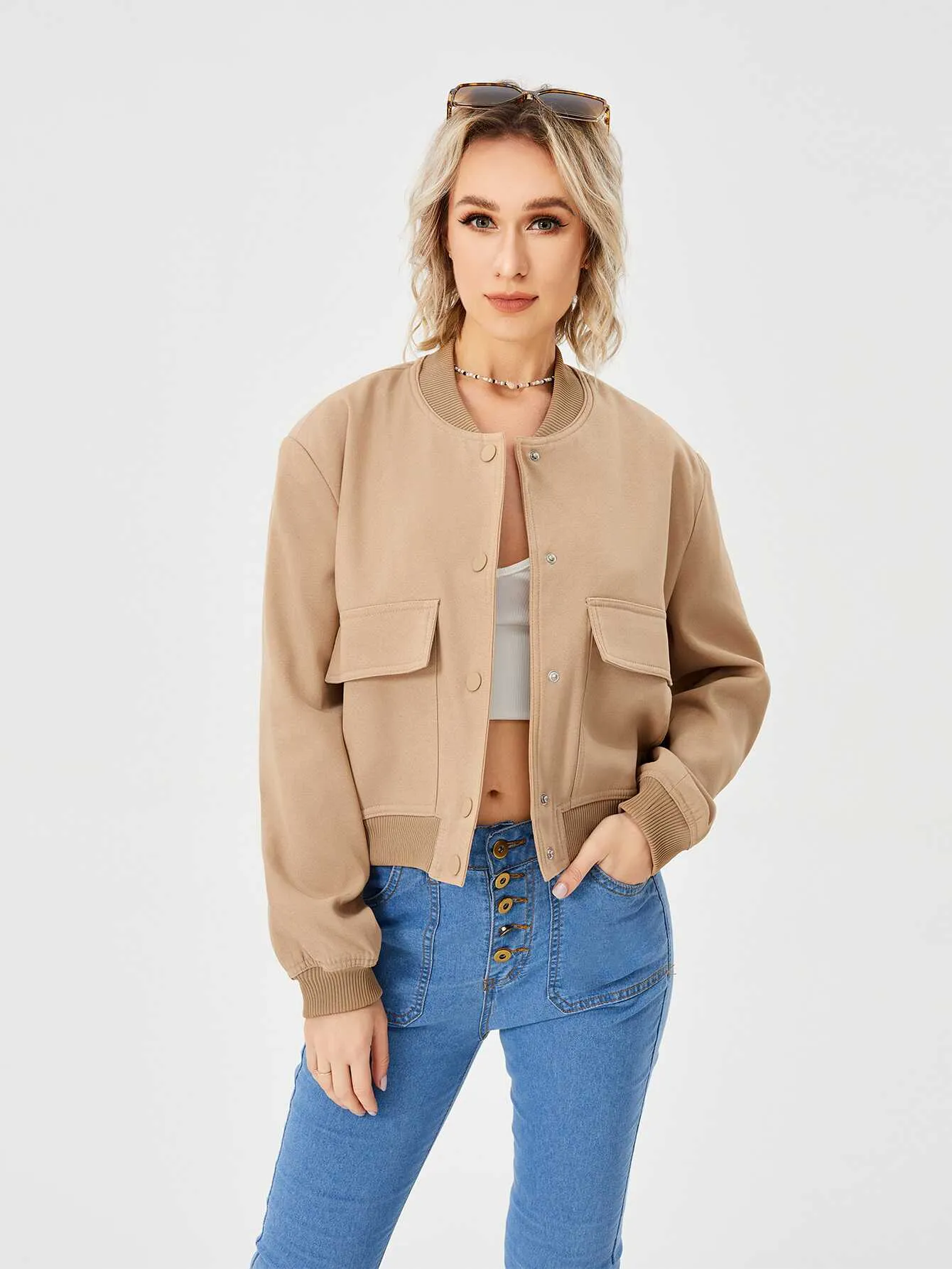 Cropped Bomber Jacket