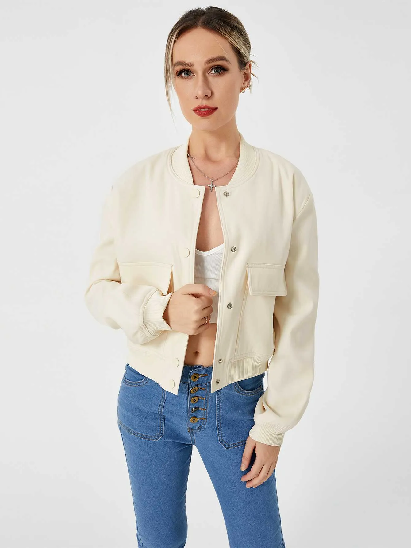 Cropped Bomber Jacket