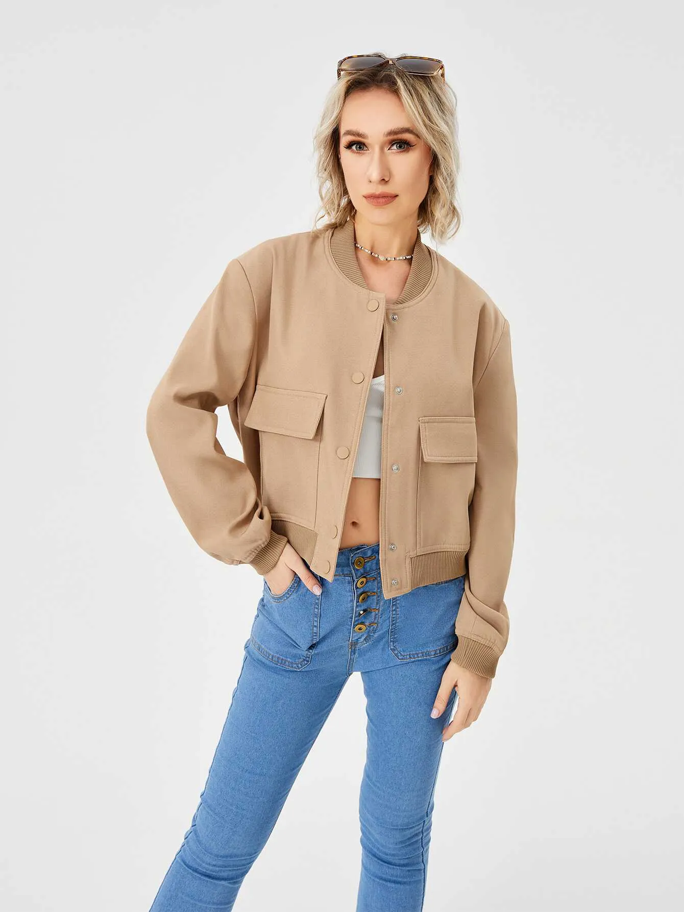 Cropped Bomber Jacket