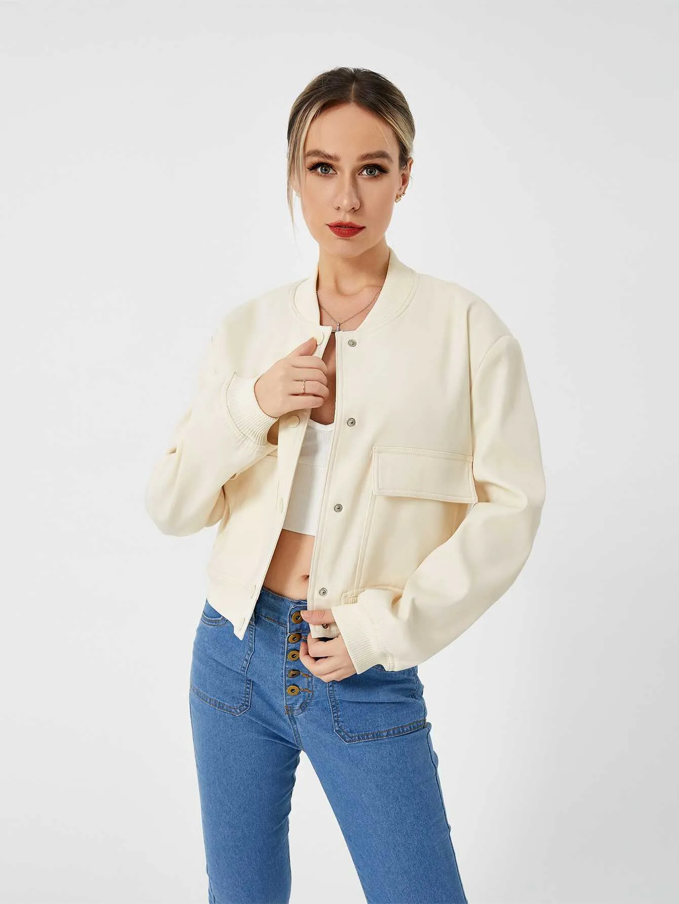 Cropped Bomber Jacket