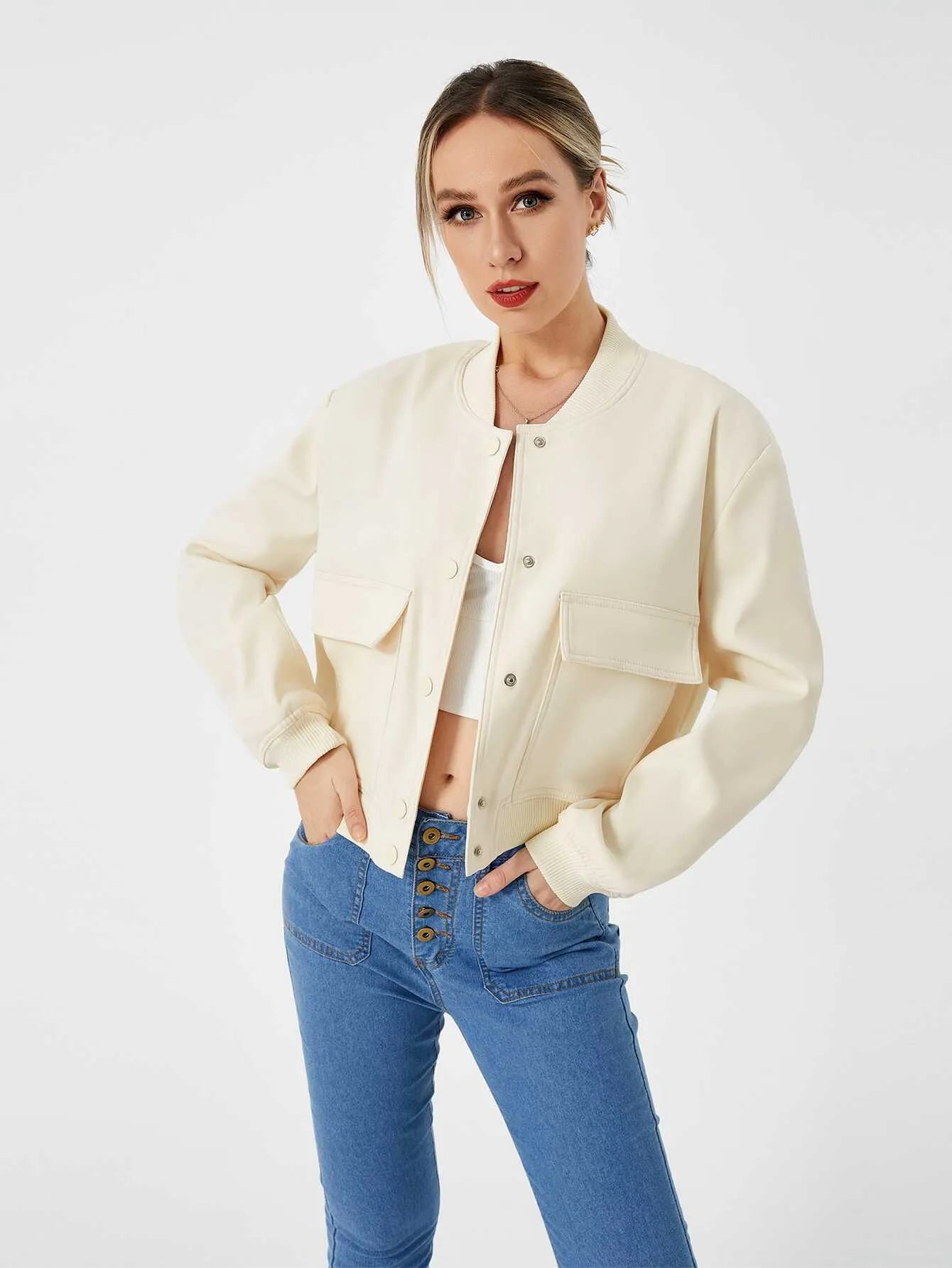 Cropped Bomber Jacket