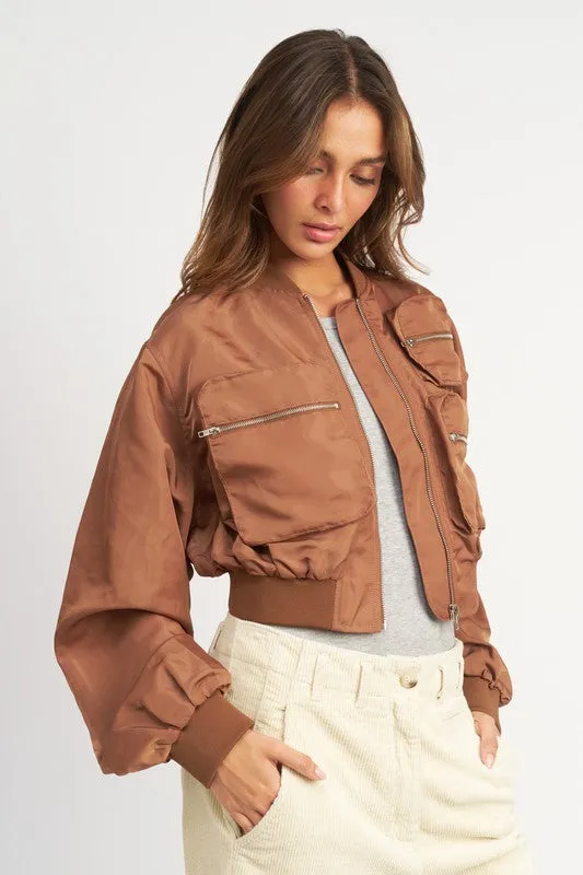 Cropped Bomber Jacket