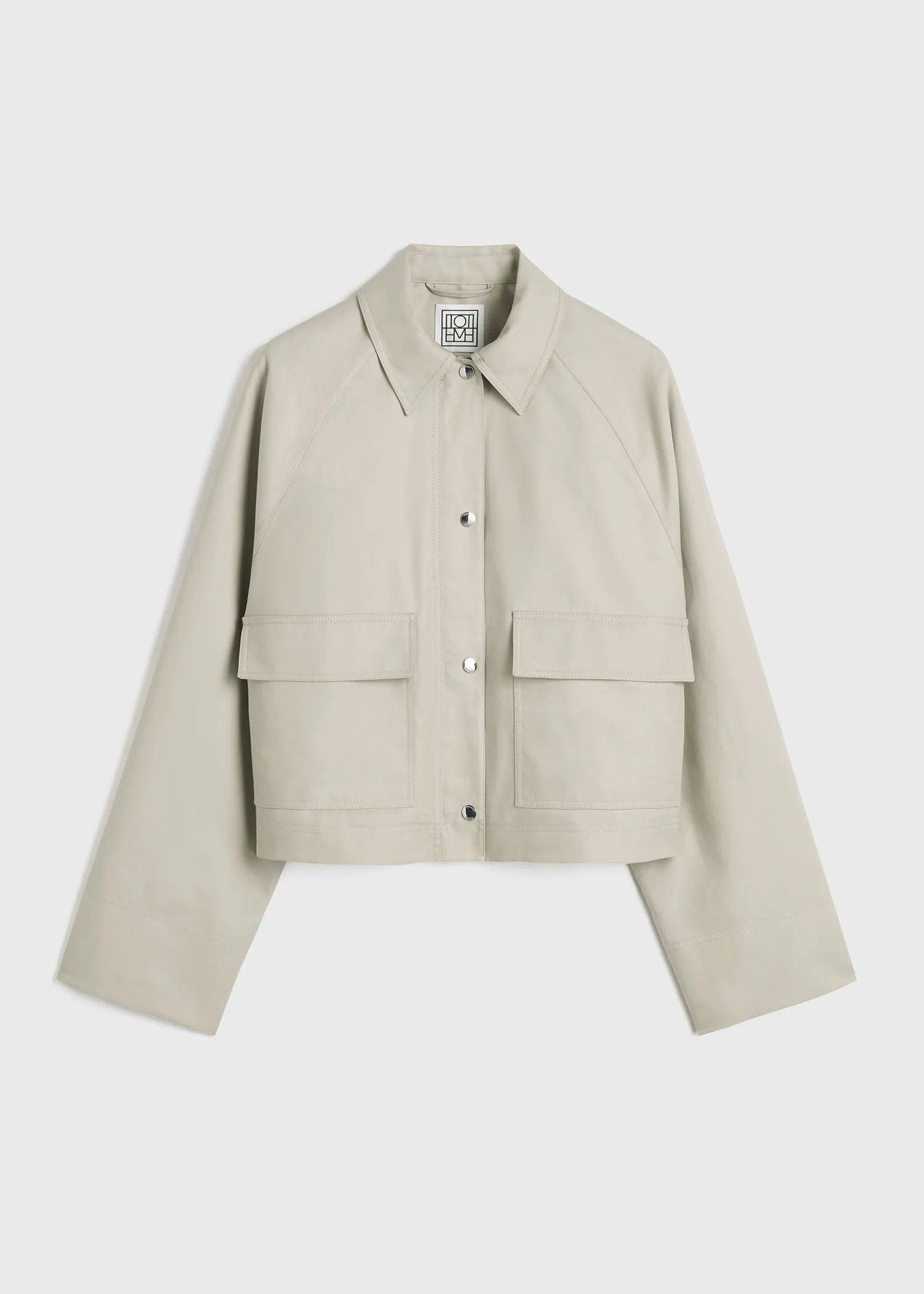 Cropped cotton jacket sand