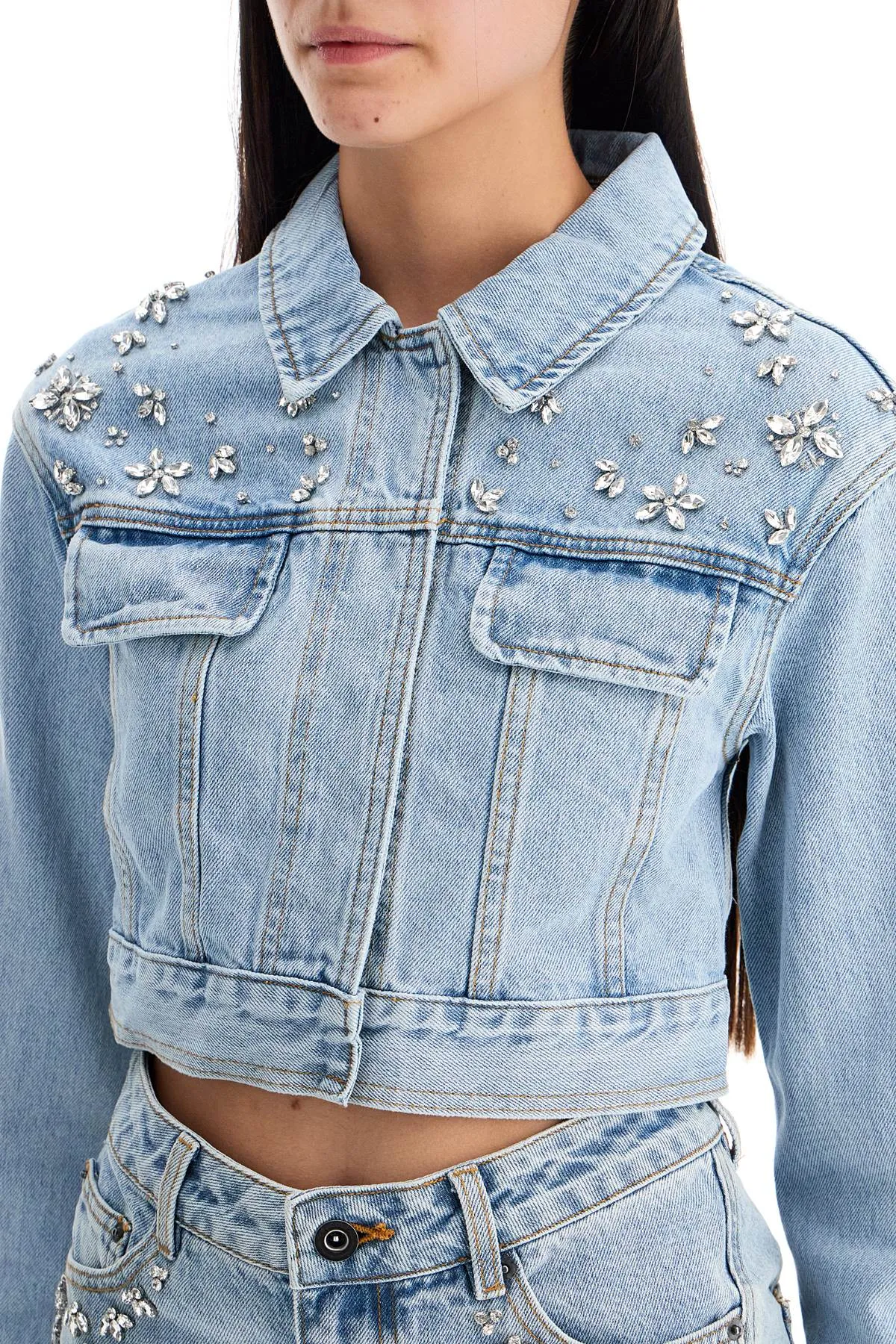 cropped denim jacket for women