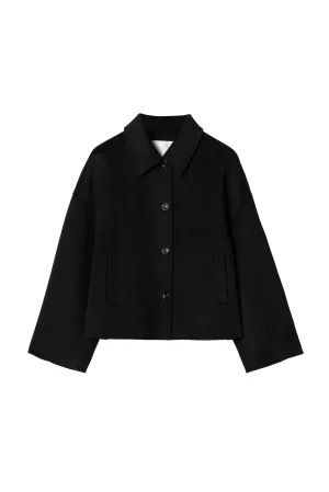 Cropped Double Jacket - Jet Black