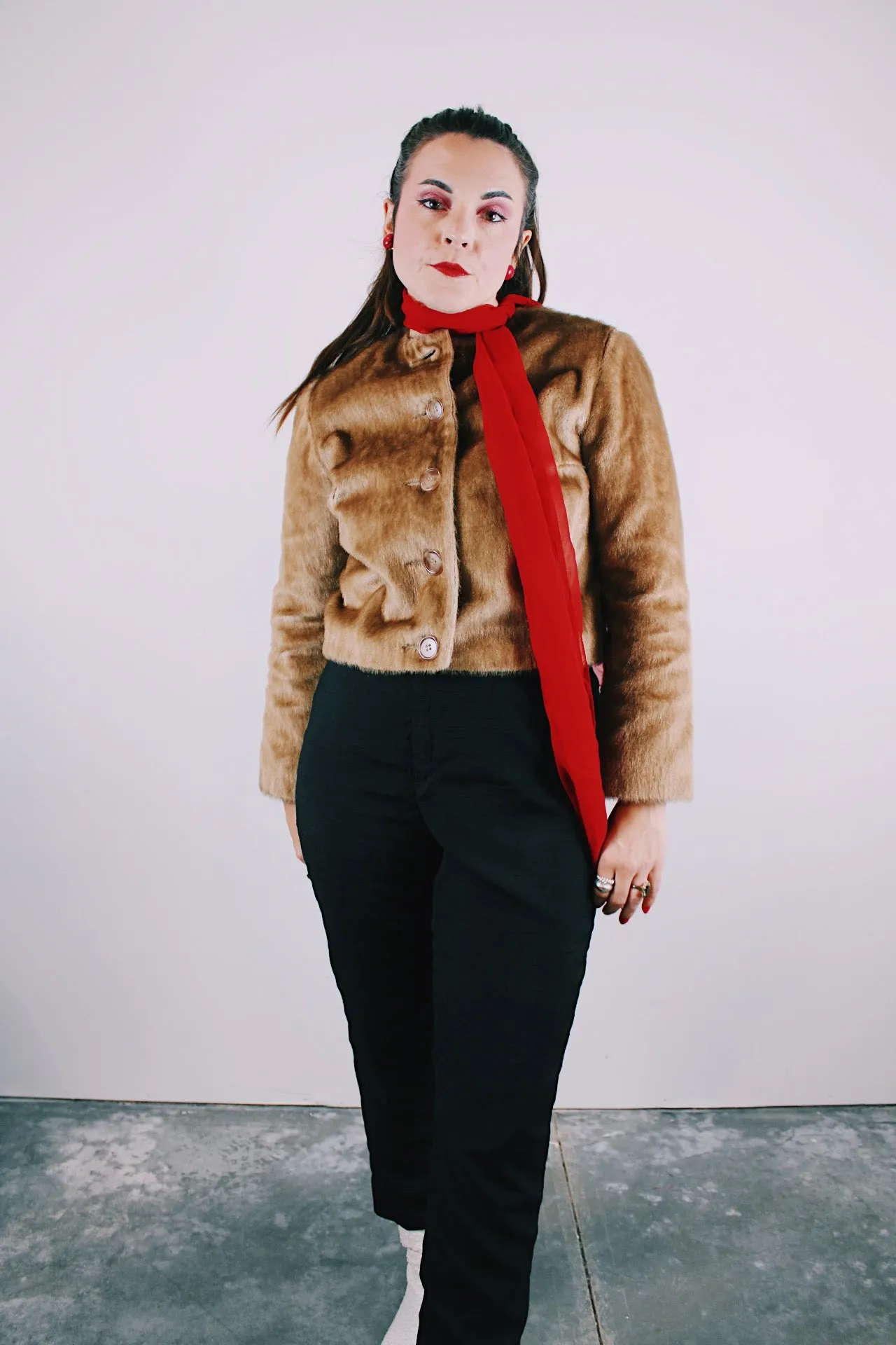 Cropped Faux Fur Jacket