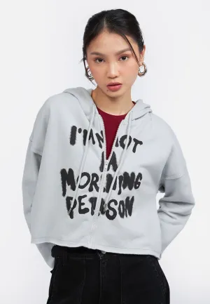 Cropped Graphic Hoodie Jacket