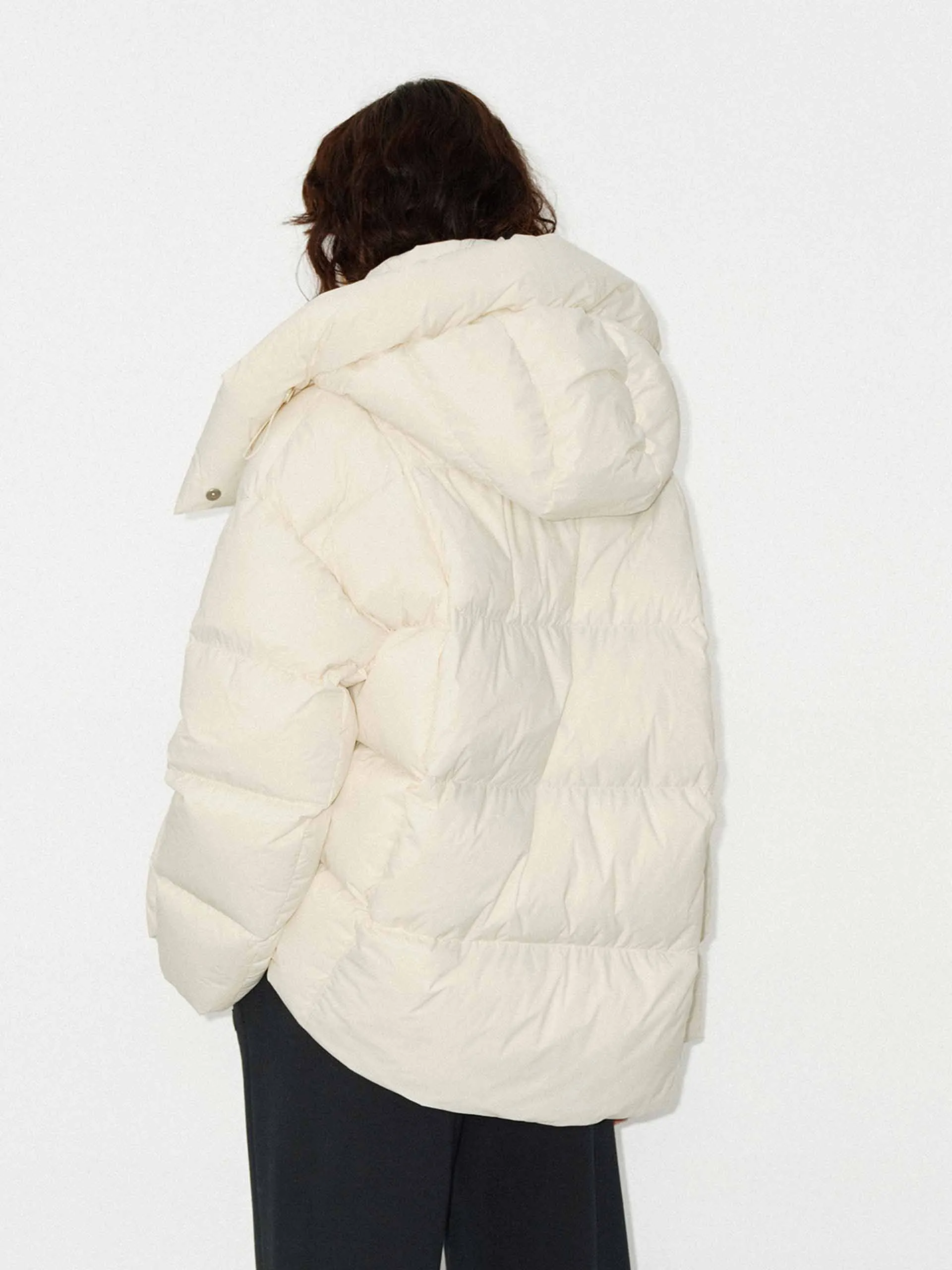 Cropped Hooded Puffer Jacket