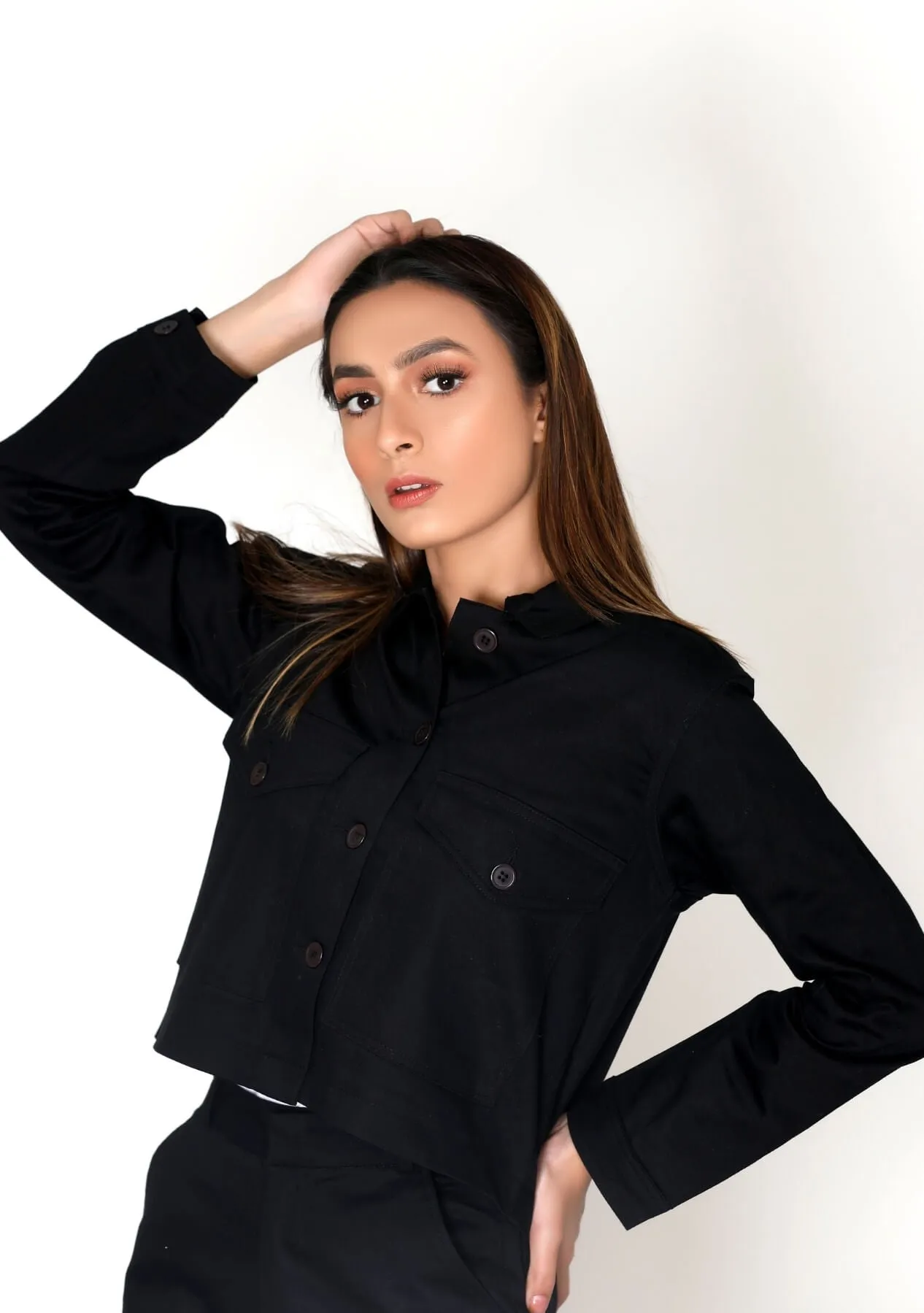 Cropped Jacket - black