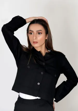 Cropped Jacket - black