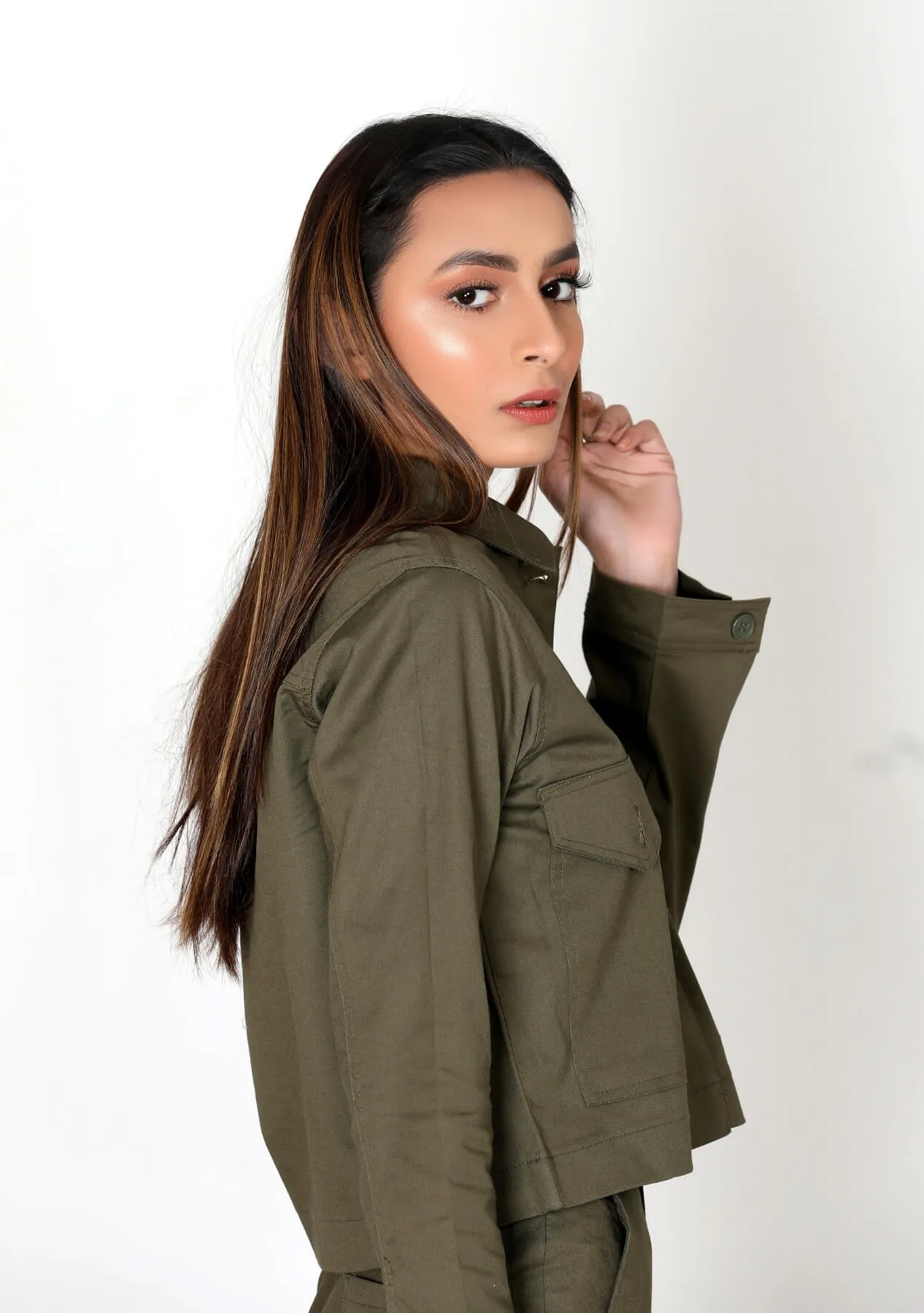 Cropped Jacket - green