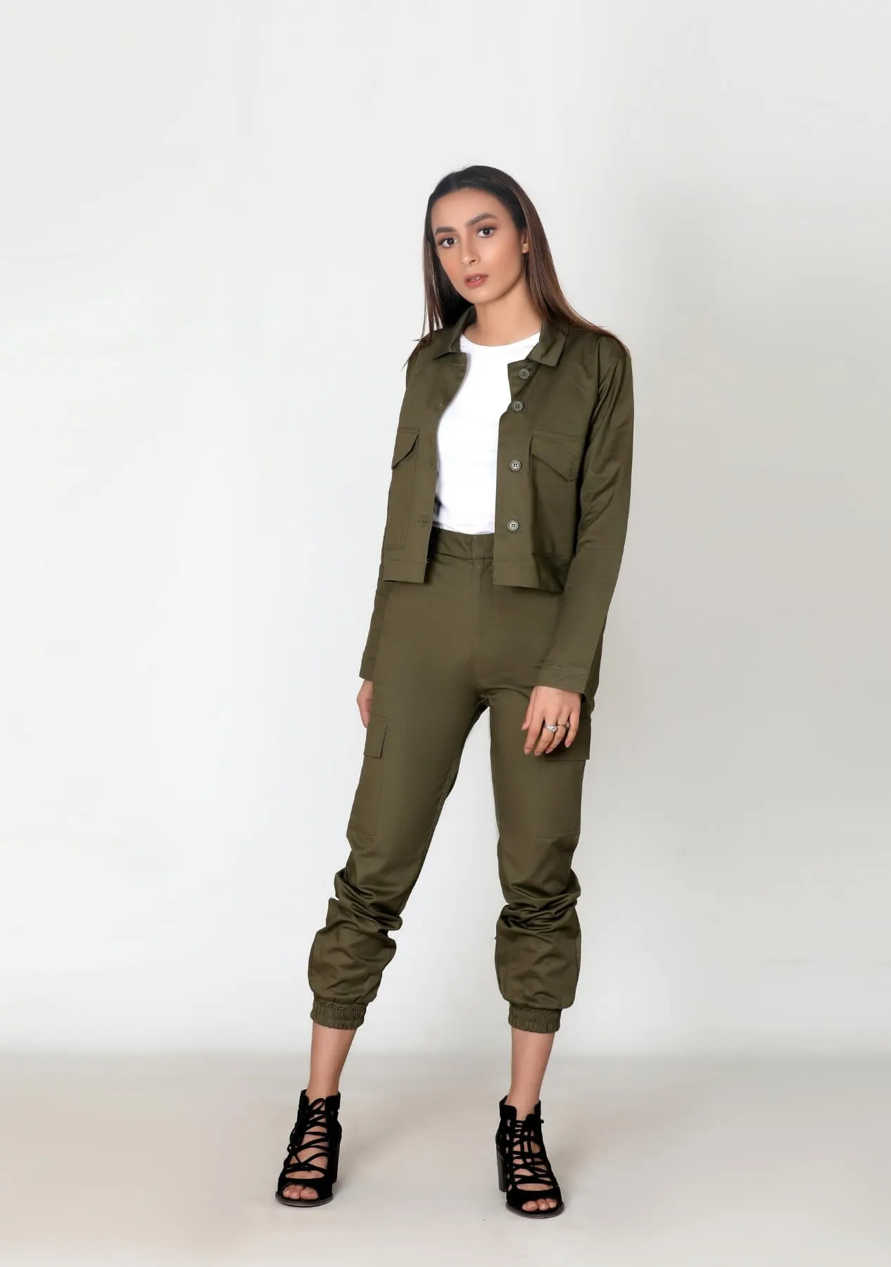 Cropped Jacket - green