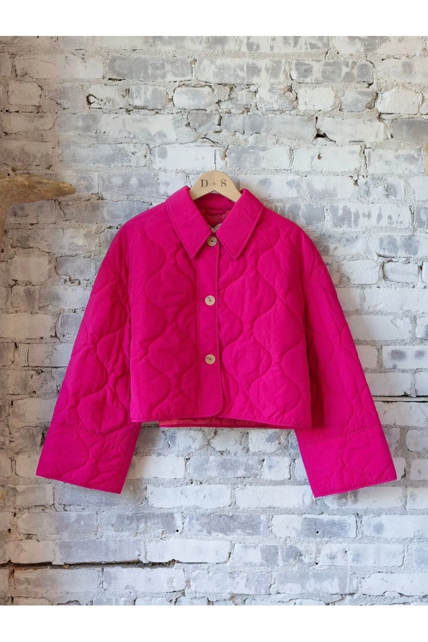 Cropped Jacket - Raspberry Pink