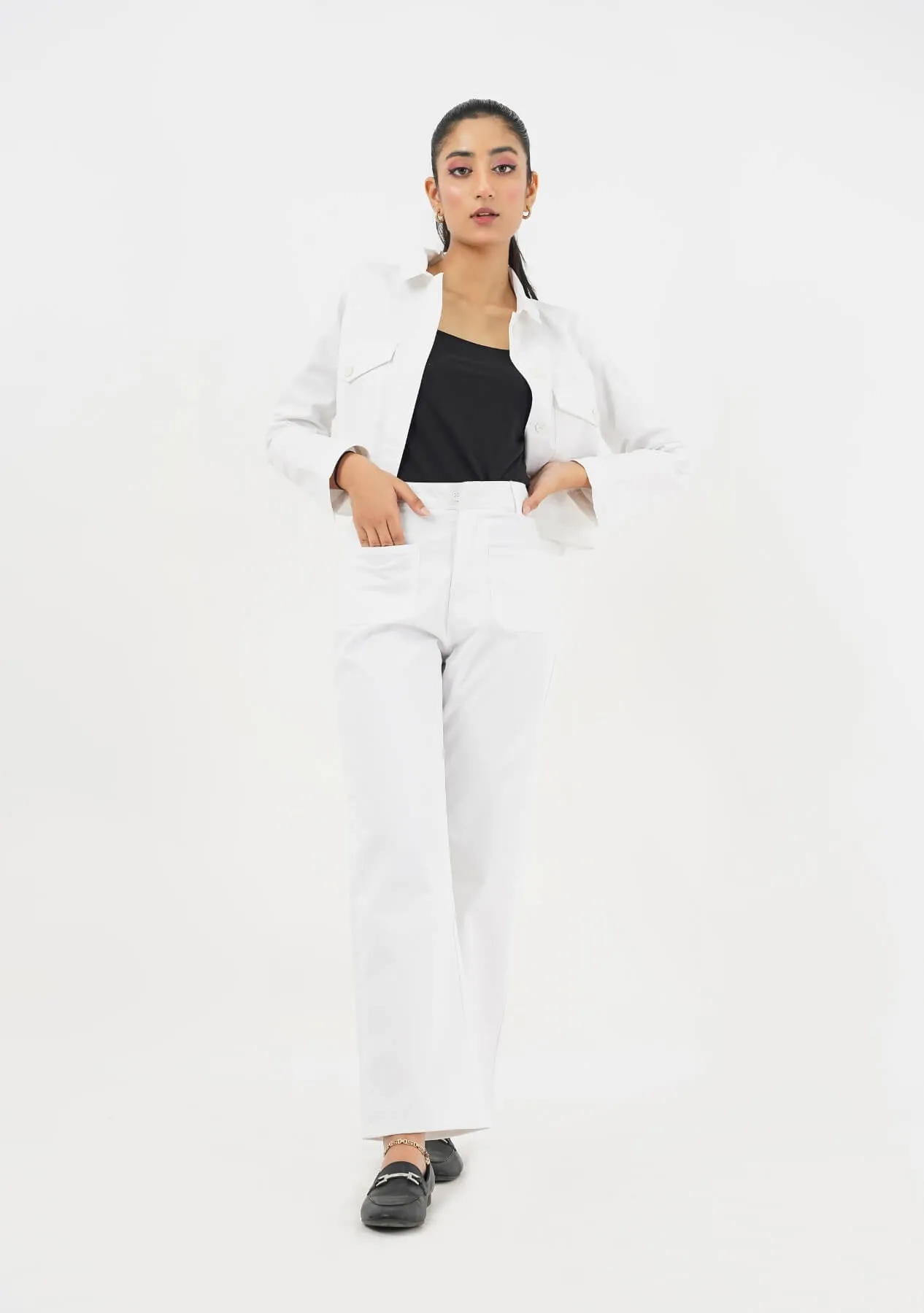 Cropped Jacket - white