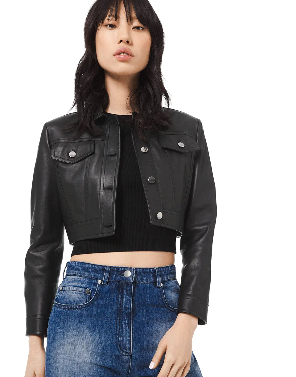 Cropped Leather Jacket