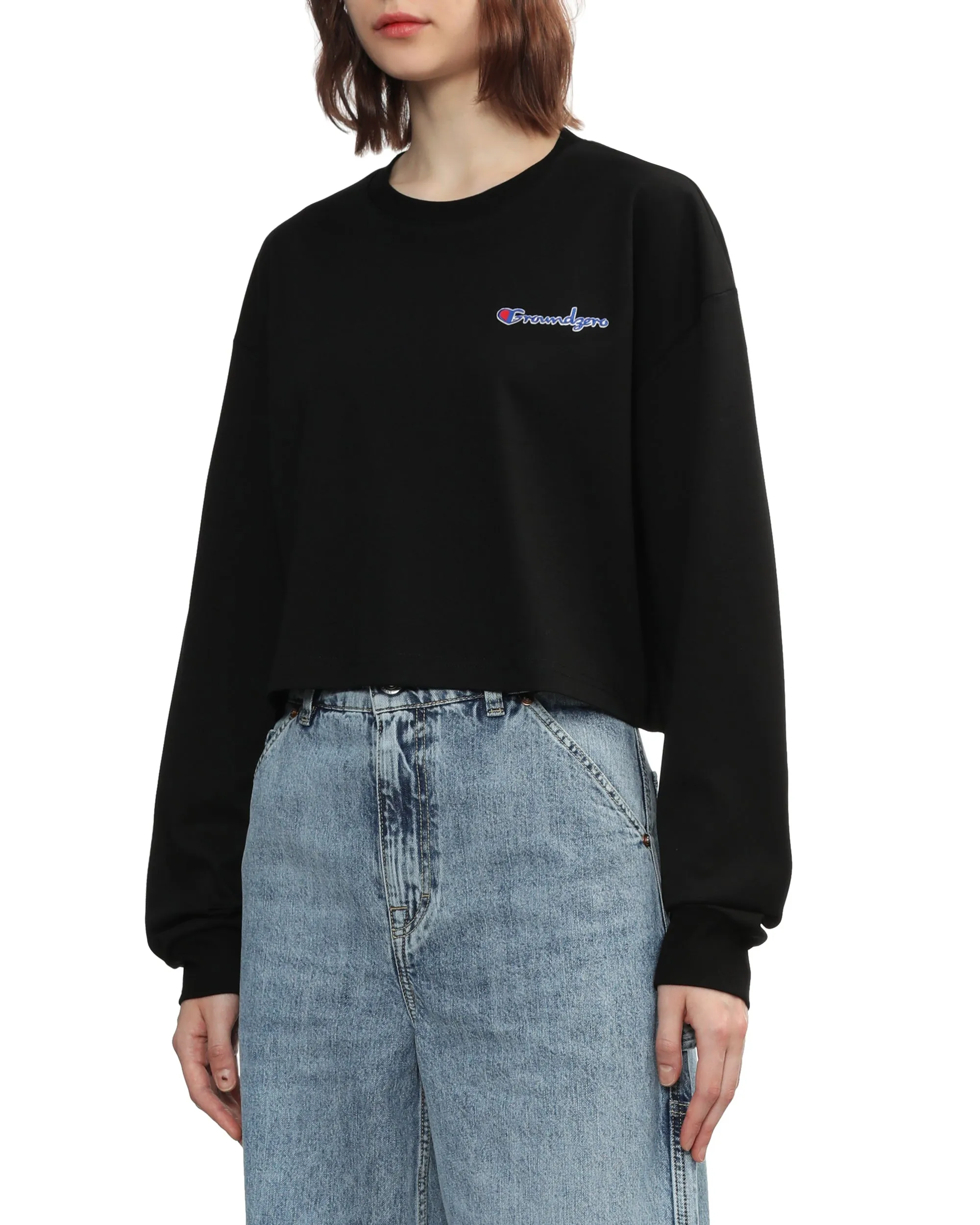 Cropped Logo-Print Sweatshirt