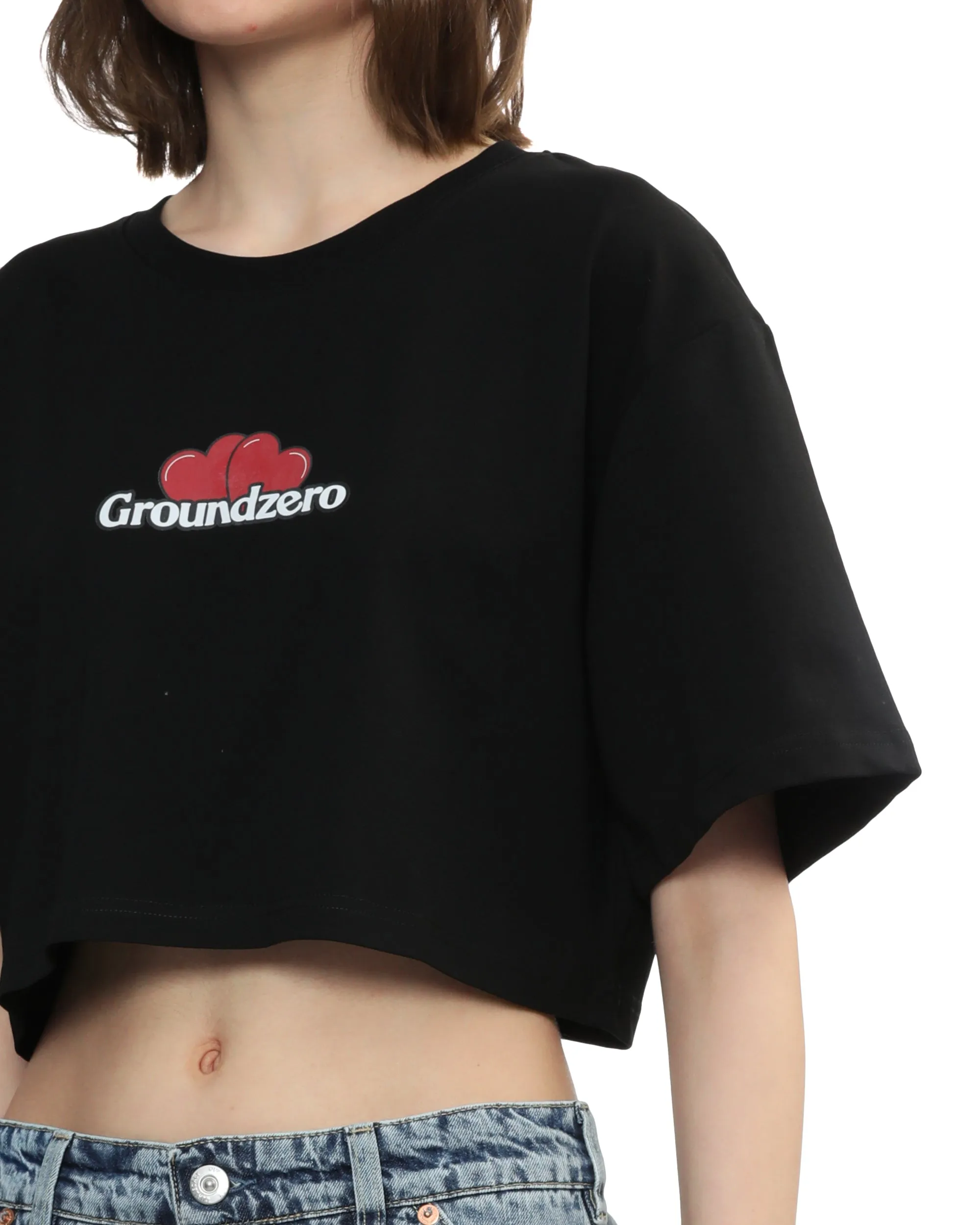 Cropped Logo-print T-shirt