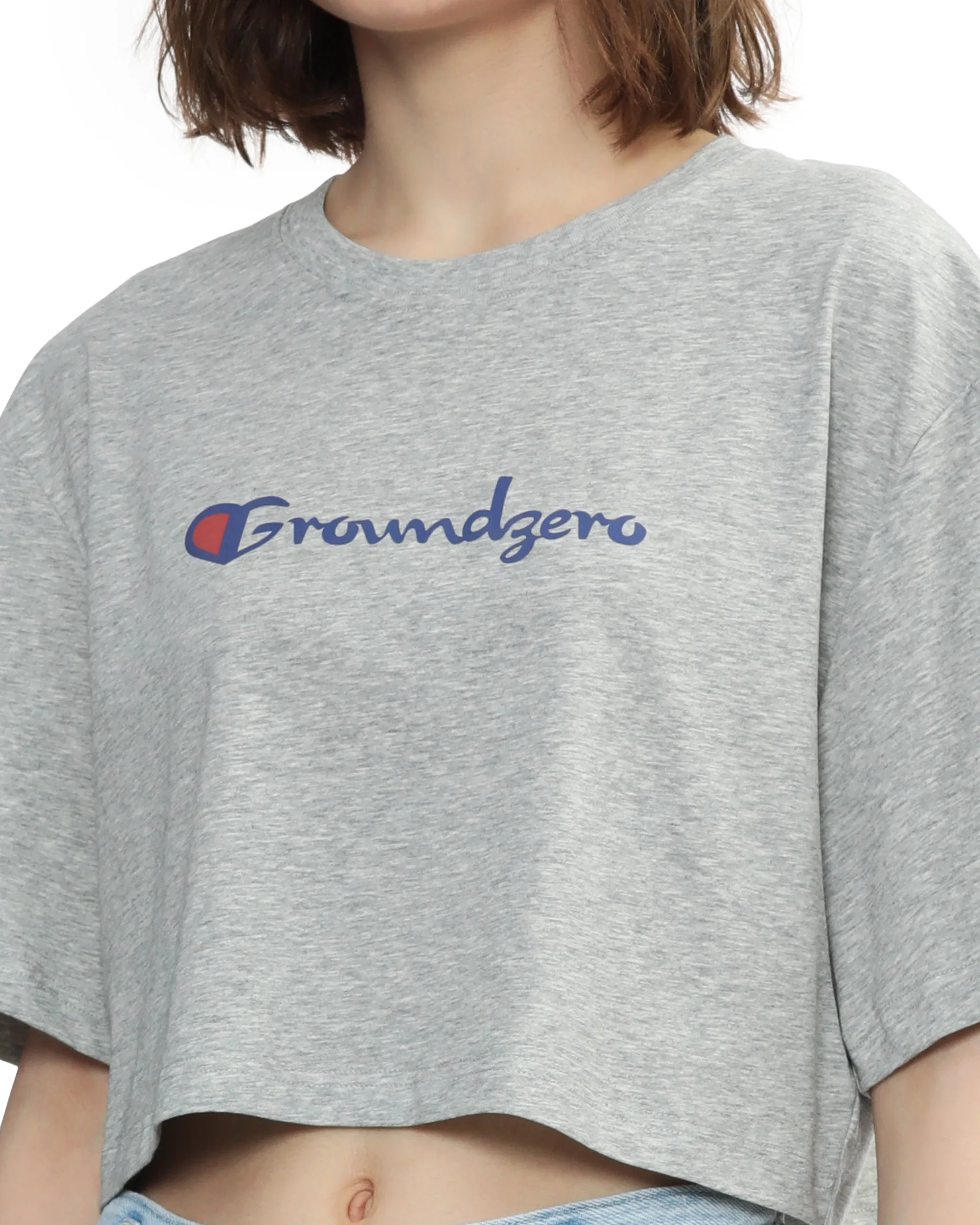 Cropped Logo-Print T-shirt