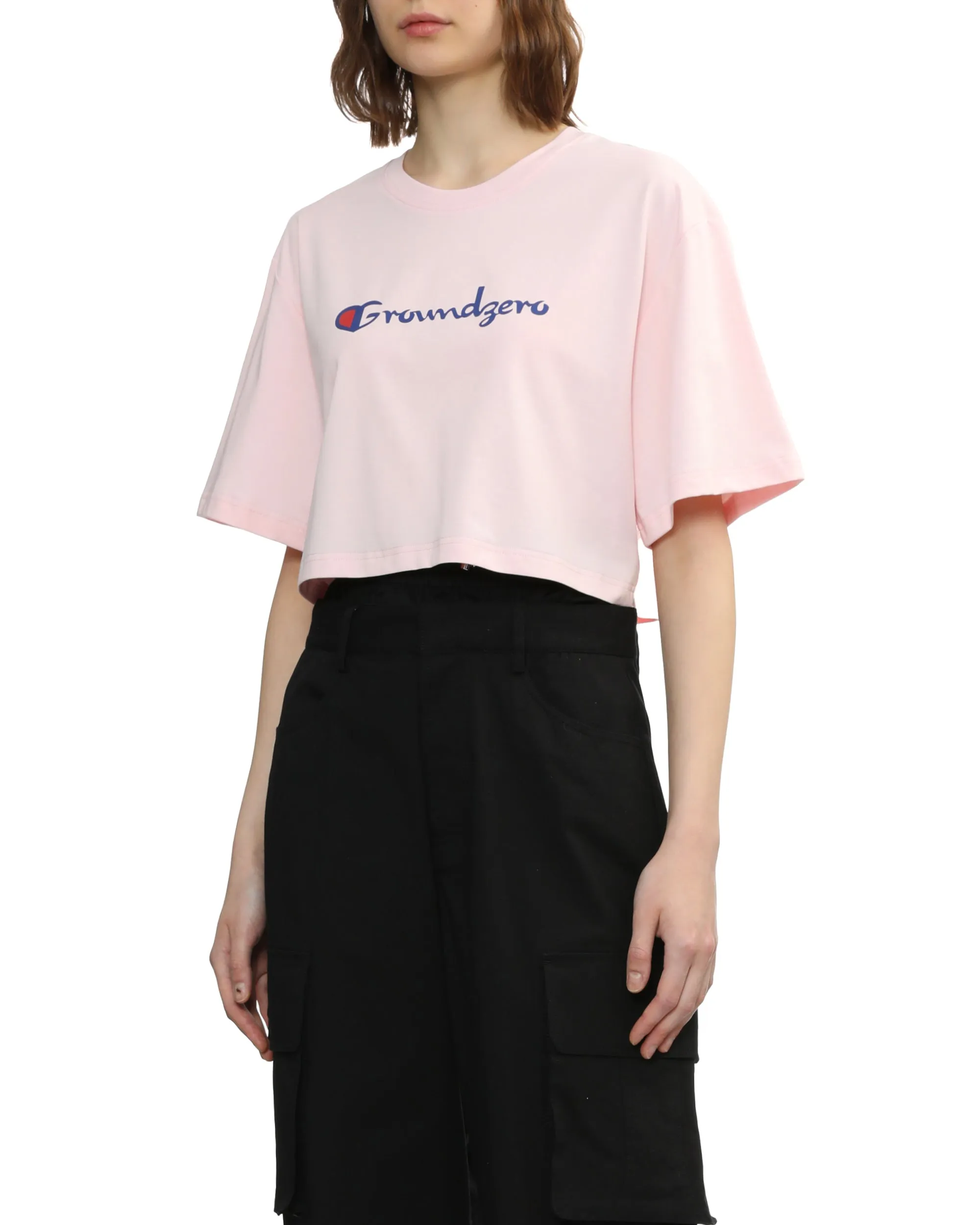 Cropped Logo-Print T-shirt