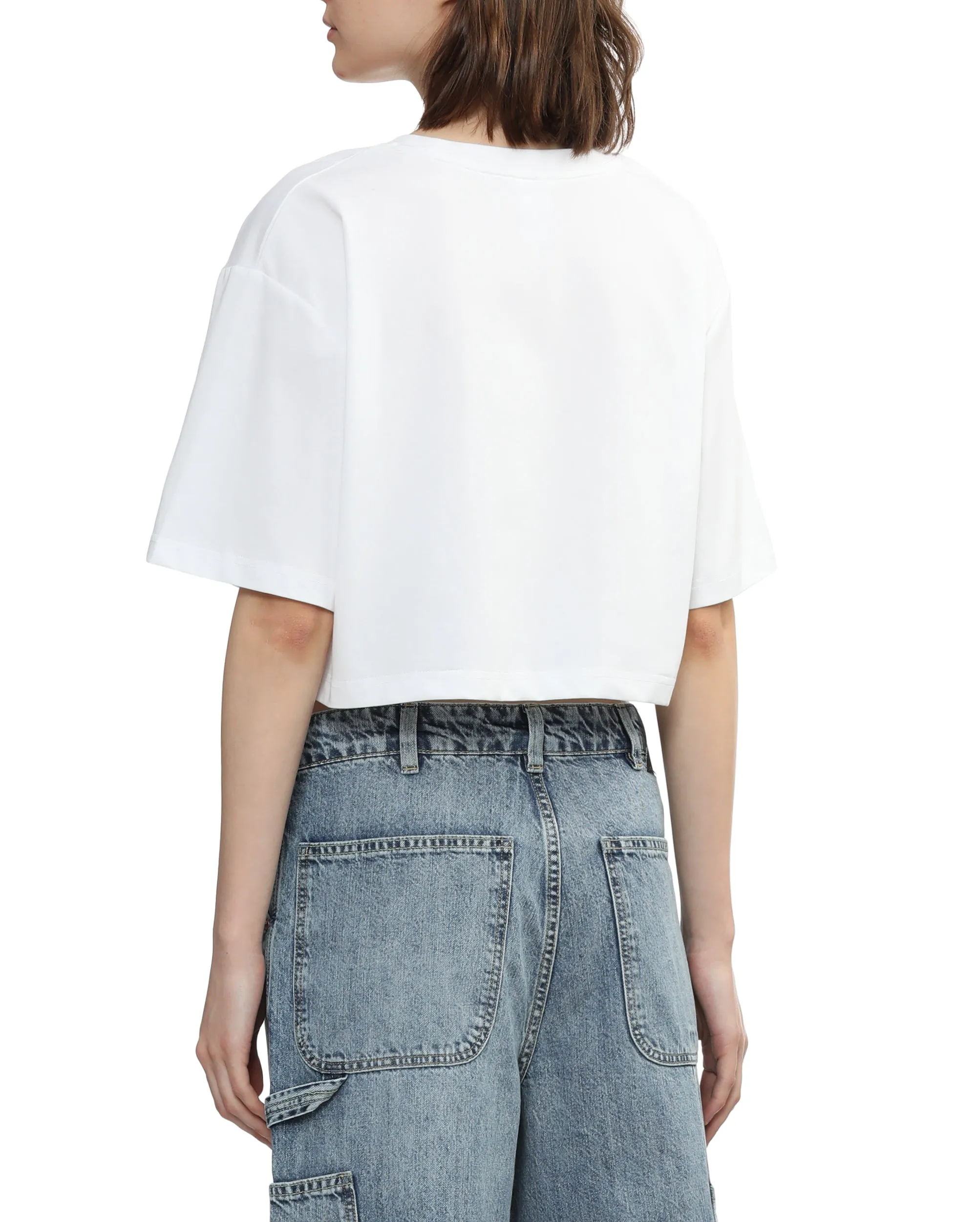 Cropped Logo-Print T-shirt