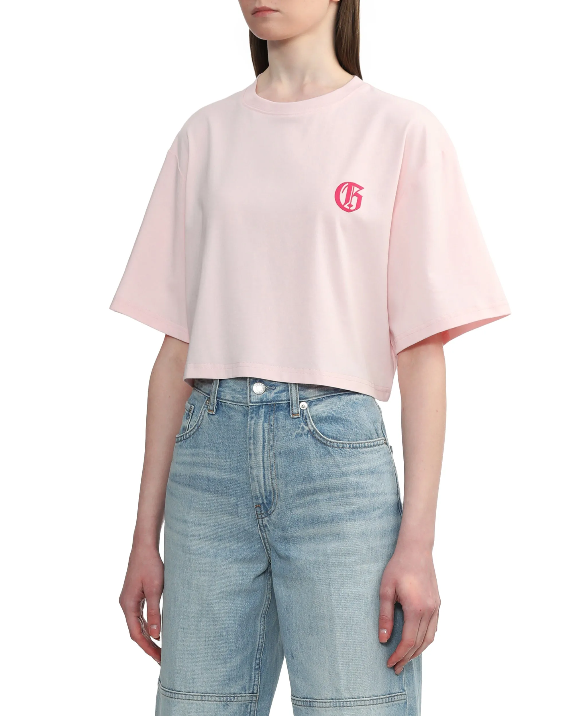 Cropped Logo-Print T-shirt