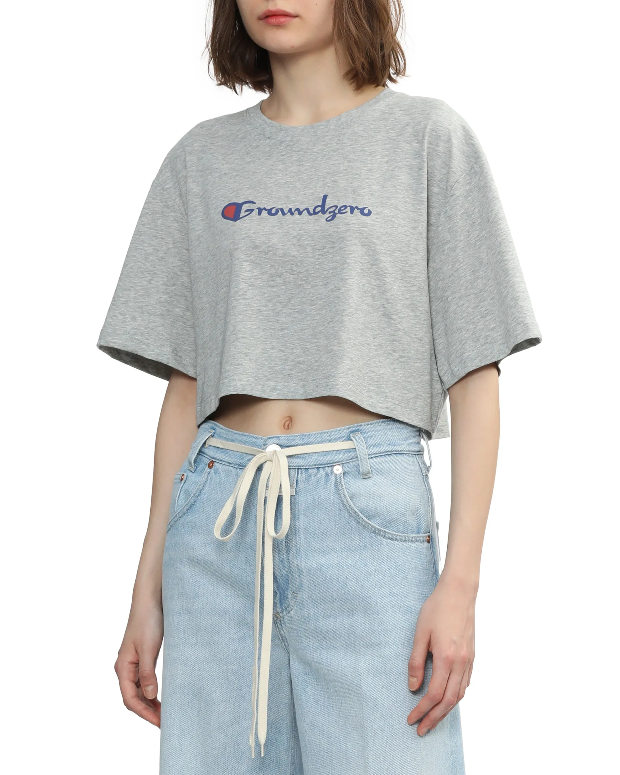 Cropped Logo-Print T-shirt