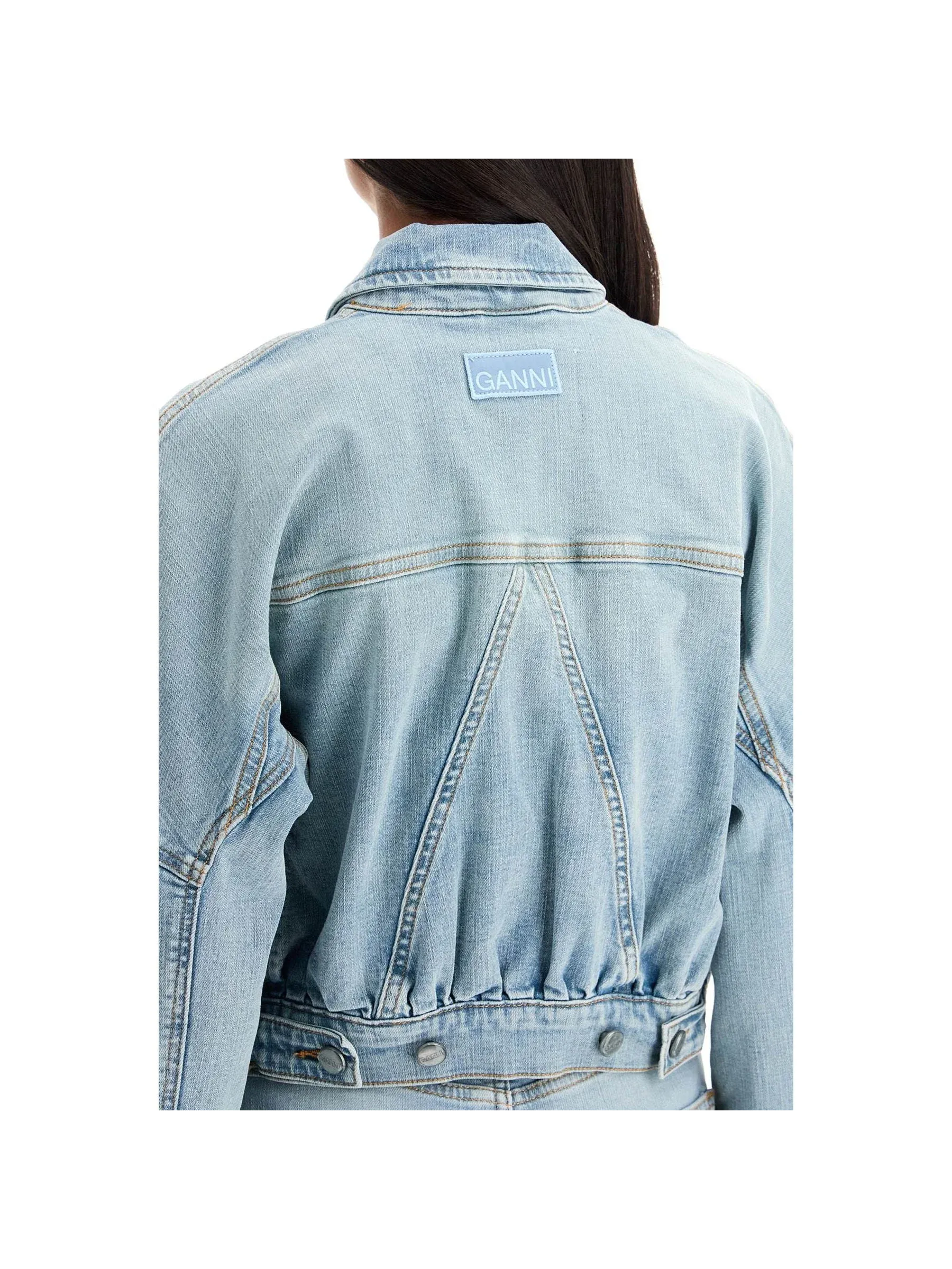 Cropped Stretch Denim Jacket