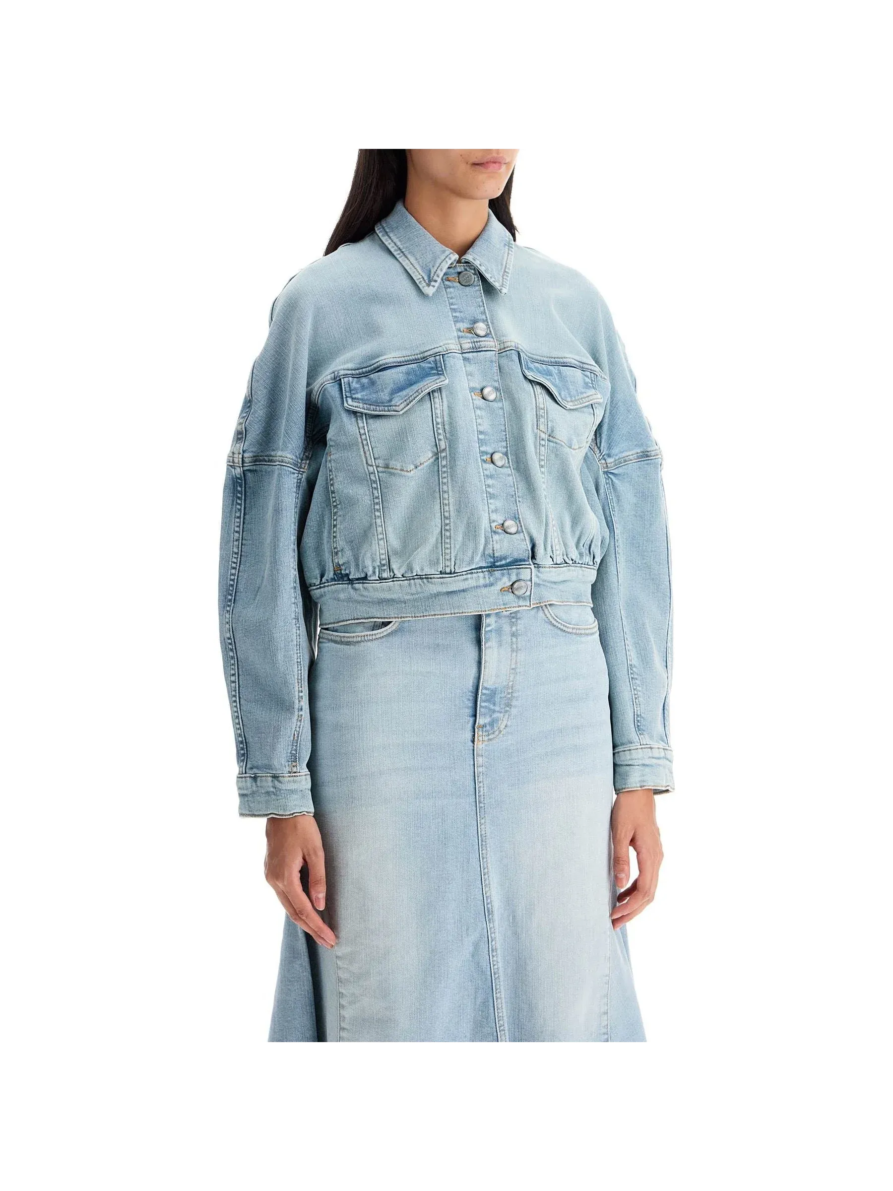 Cropped Stretch Denim Jacket