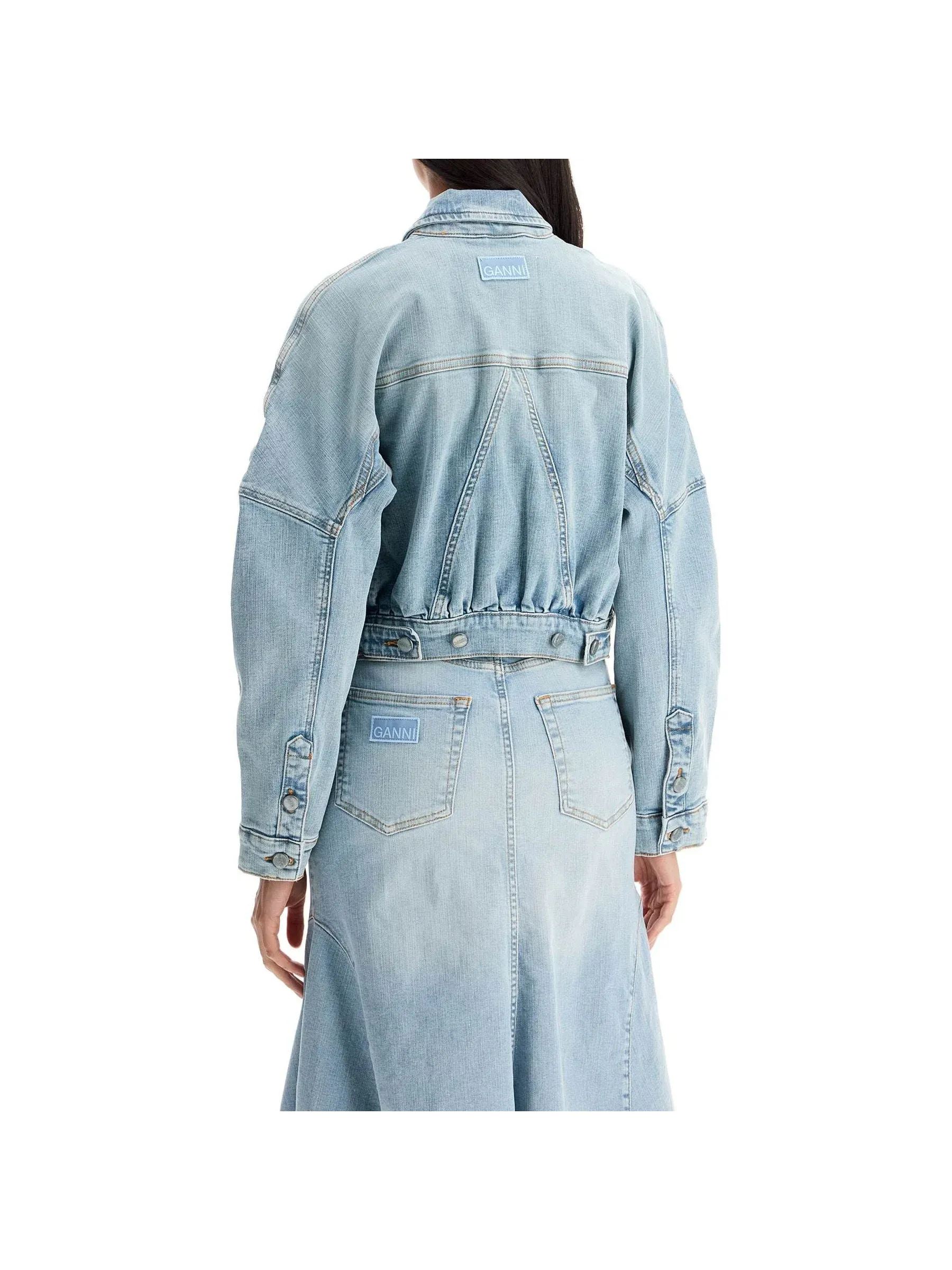 Cropped Stretch Denim Jacket