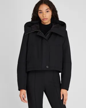 Cropped Wool Blend Parka