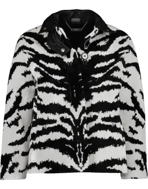 Cropped Zebra Print Jacket