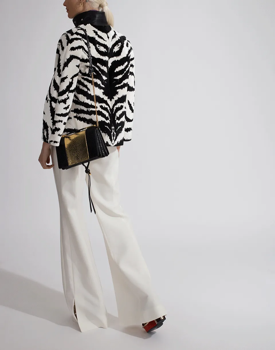 Cropped Zebra Print Jacket