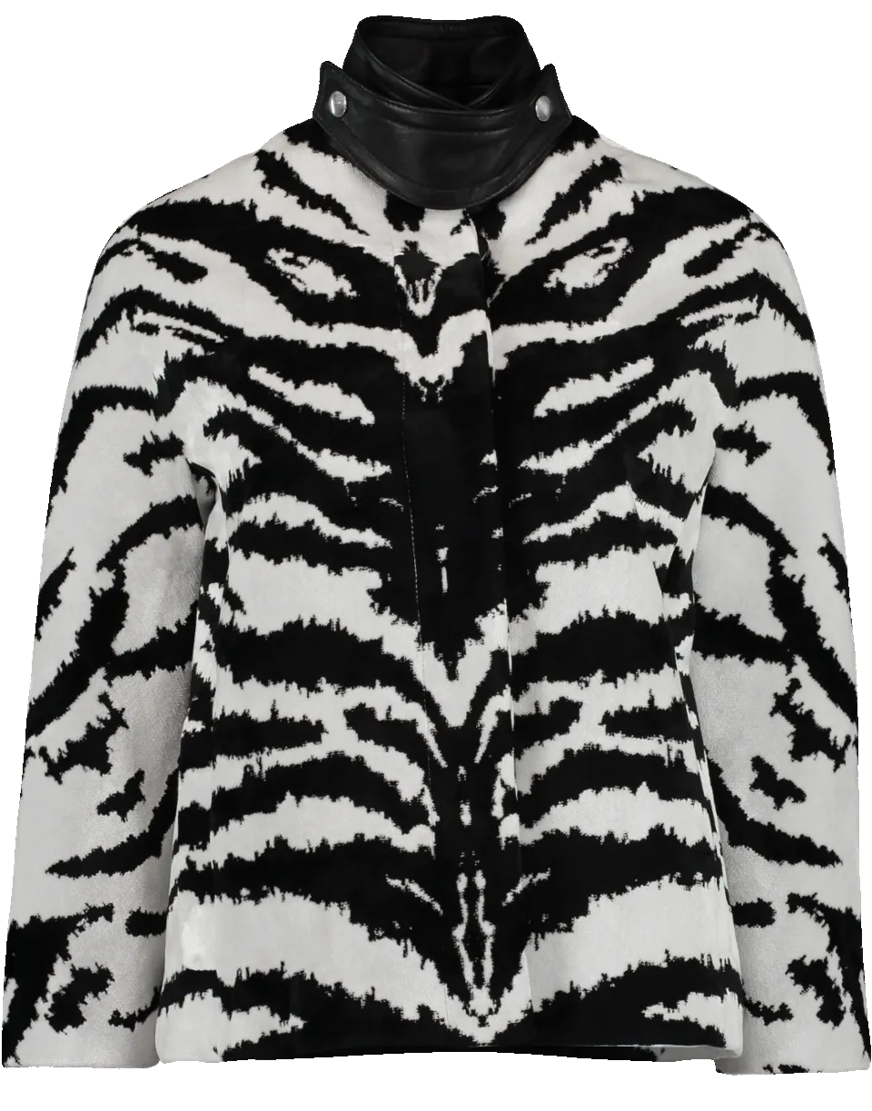 Cropped Zebra Print Jacket