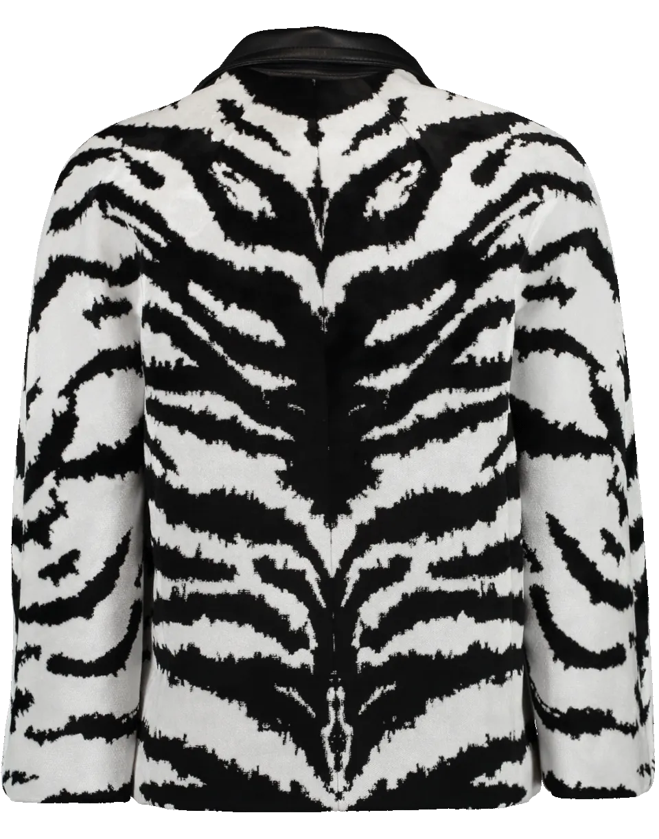 Cropped Zebra Print Jacket