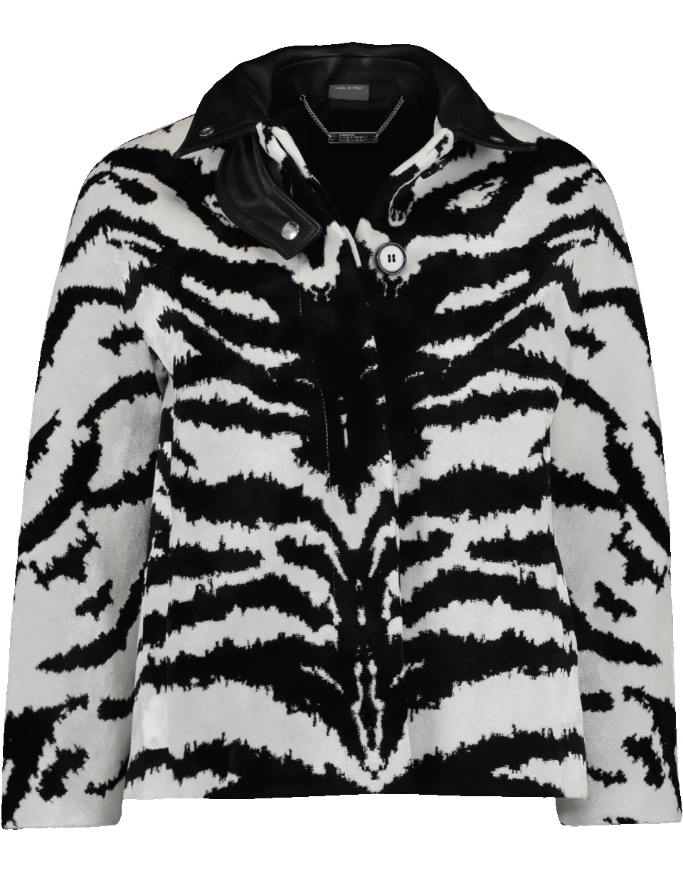 Cropped Zebra Print Jacket