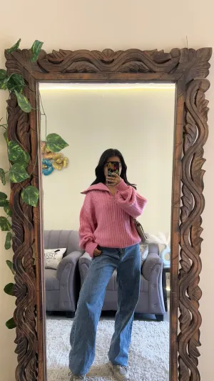 Cute thrifted zipper M