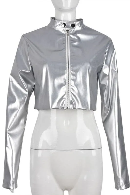 CX352 Metallic Cropped Jacket