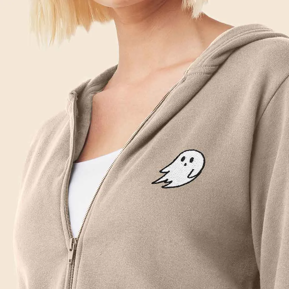 Dalix Ghost Cropped Zip Hoodie